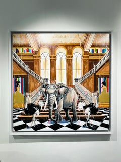 Royal Blood-original abstract wildlife- interior oil painting-Contemporary Art