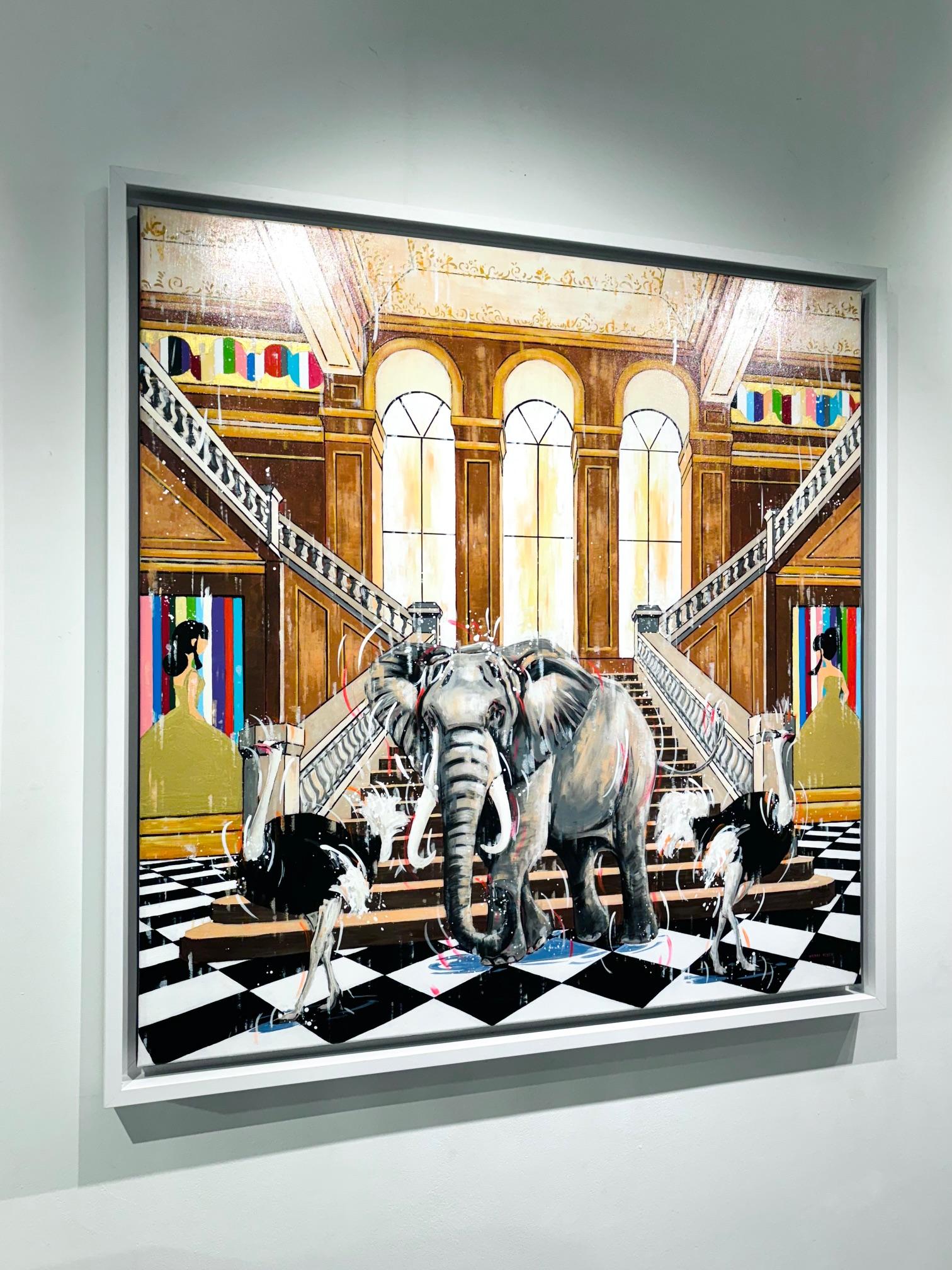 Royal Blood-original peinture à l'huile contemporaine d'intérieur d'animaux-Art contemporain - Expressionnisme abstrait Painting par Nathan Neven