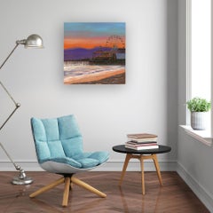 Santa Monica - pintura al óleo realismo contemporáneo - arte paisaje urbano -obra de arte moderna