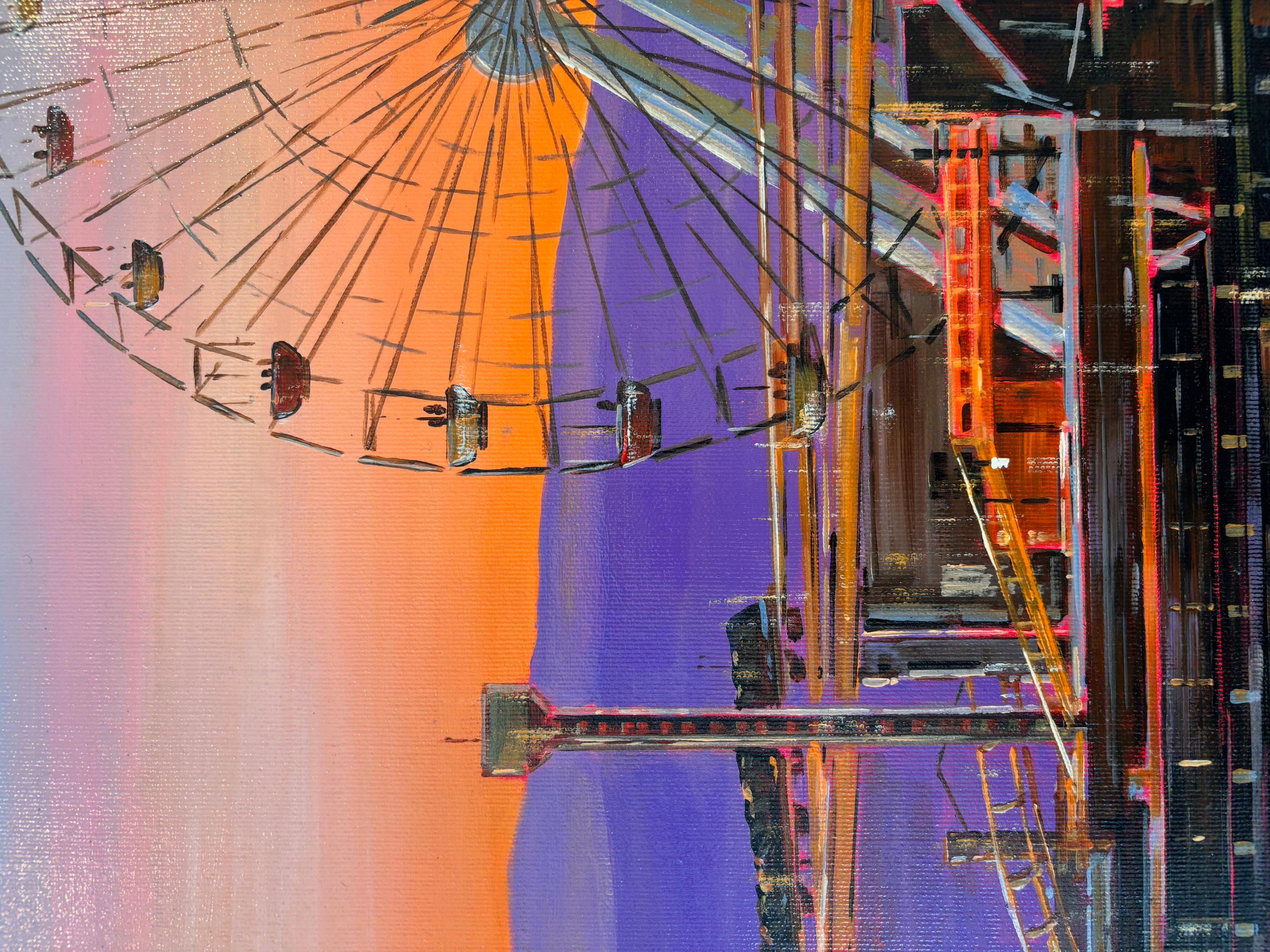 Santa Monica  - Zeitgenössischer Realismus - Ölgemälde - Stadtbild - Modernes Kunstwerk im Angebot 1