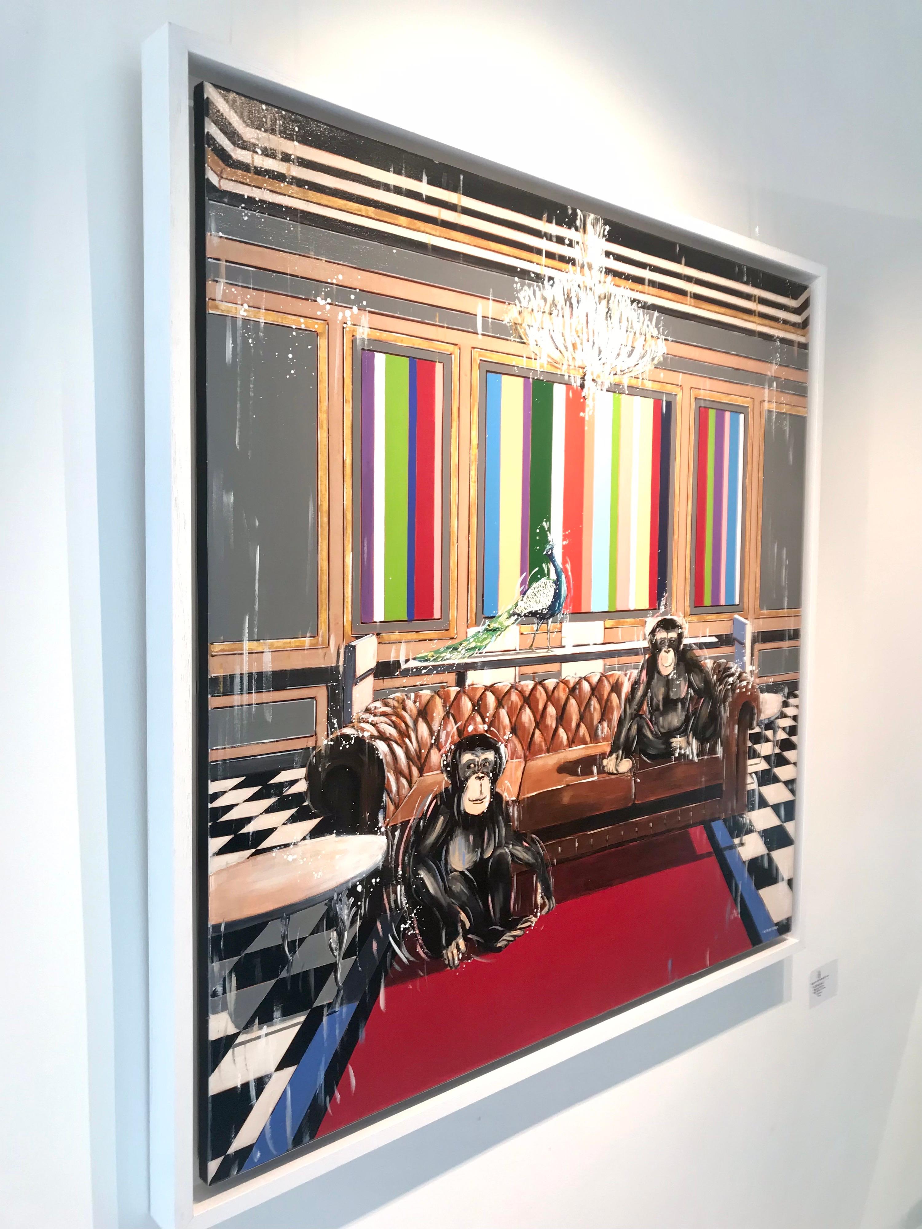 Sapient Business-pittura ad olio originale astratta surreale della fauna selvatica-arte moderna - Painting Surrealismo di Nathan Neven