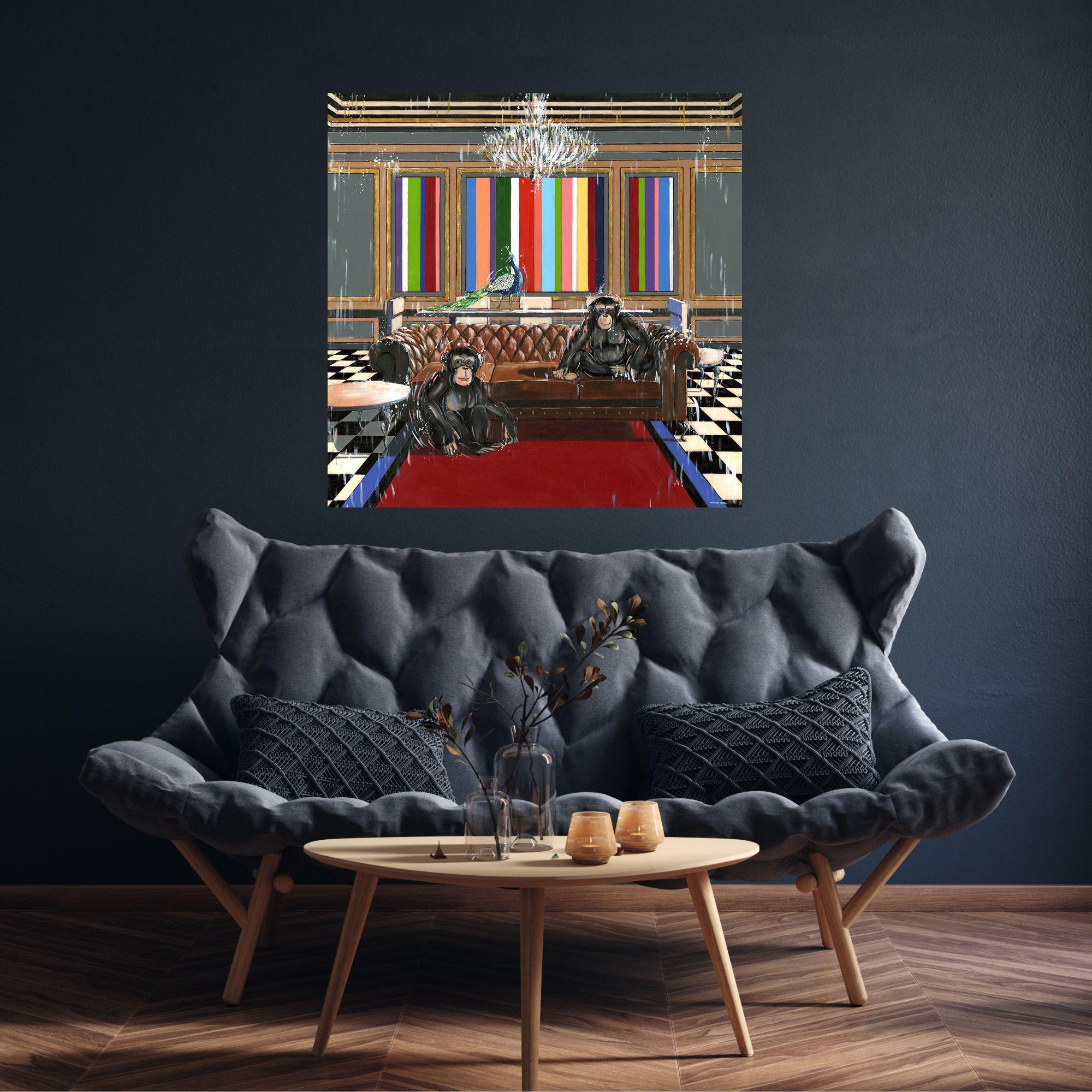 Sapient Business-pittura ad olio originale astratta surreale della fauna selvatica-arte moderna in vendita 4