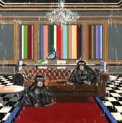 Sapient Business-original abstraktes, surreales, surreales Ölgemälde mit Tierwelt-moderne Kunst