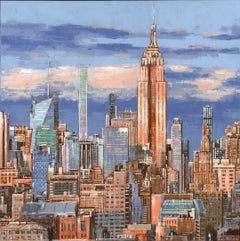 Skyline NYC - New York original cityscape vista landscape oil contemporary