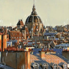 Sorbonne's Dome - original cityscape landscape painting expressionist oil modern