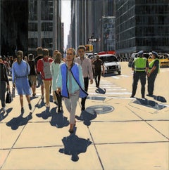 Street Observer 1 - New York original cityscape vista landscape oil contemporary