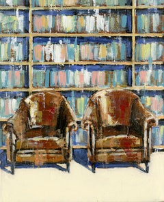 Two of Us original Interior Landscape cityscape painting - Contemporary Art