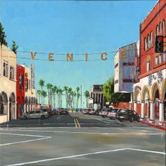 Venice Beach  - contemporary realism oil painting- cityscape art -modern artwork