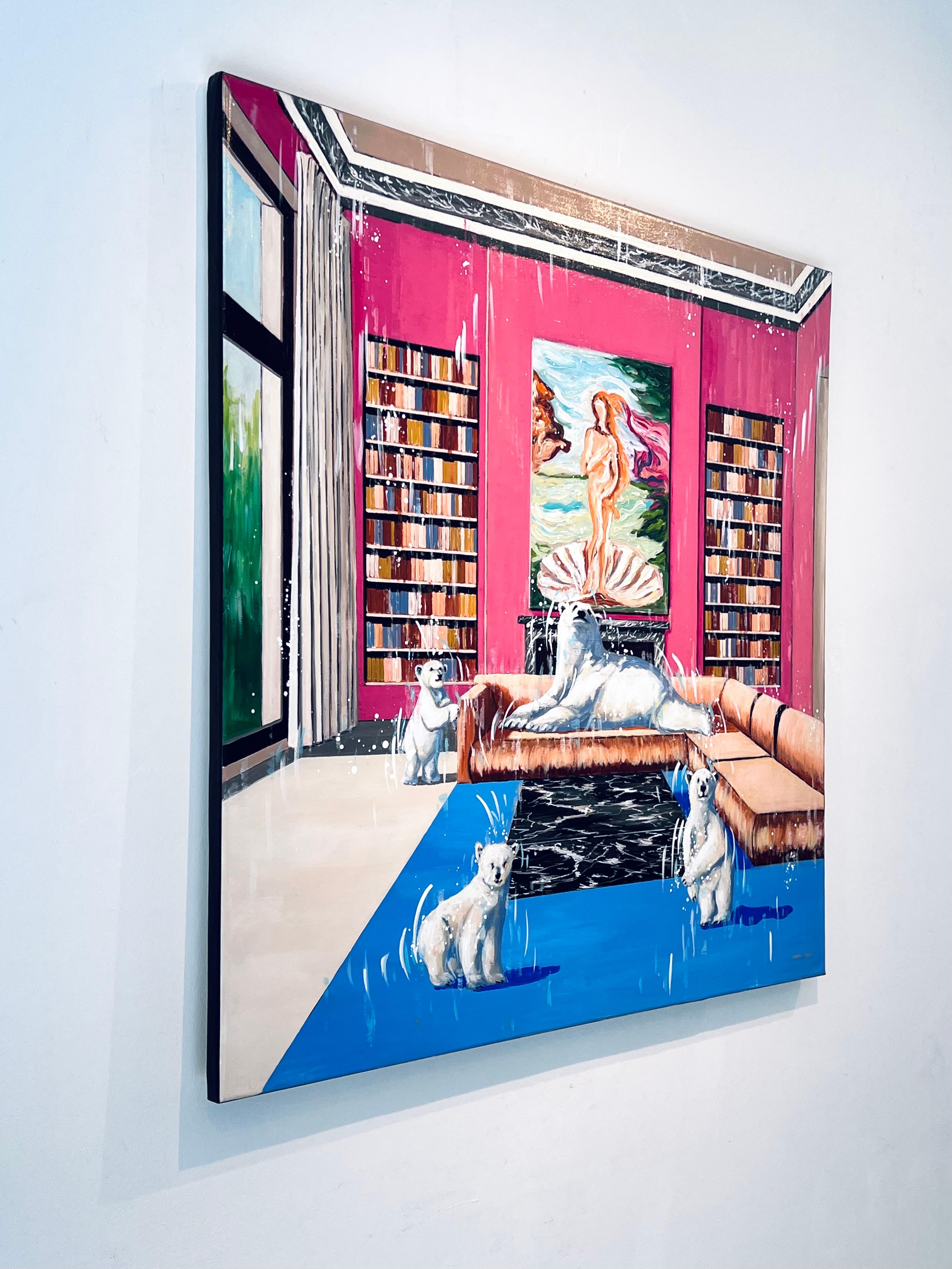 Venus des Nordens – originales impressionistisches Ölgemälde der Tierwelt – moderne Kunst (Grau), Animal Painting, von Nathan Neven