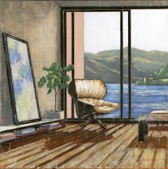 View Over Loch Ness - Cityscape landscape Painting Contemporary surrealism real
