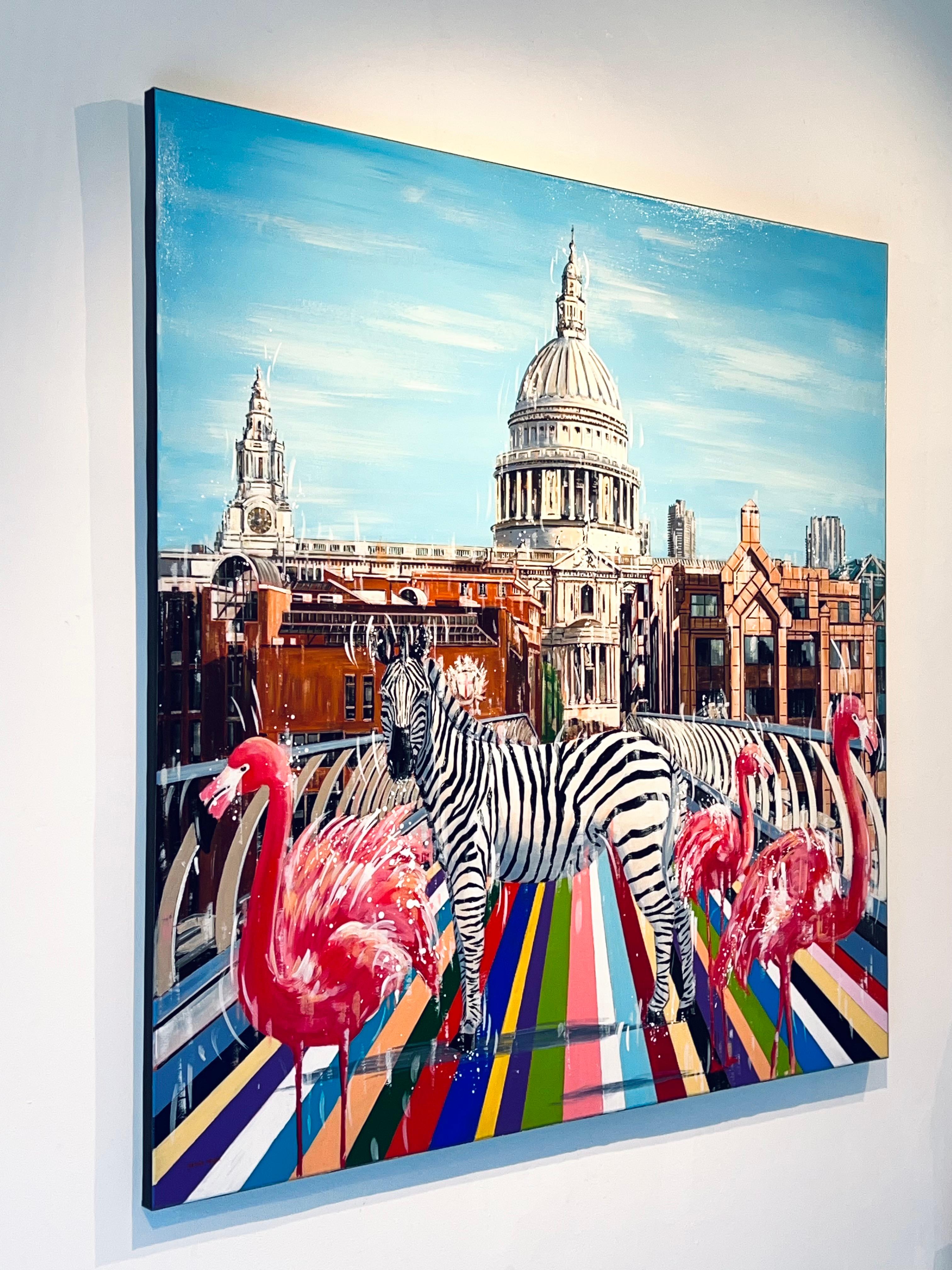 Wild Encounters-original abstraktes, surreales, surreales Ölgemälde der Tierwelt, moderne Kunst (Surrealismus), Painting, von Nathan Neven