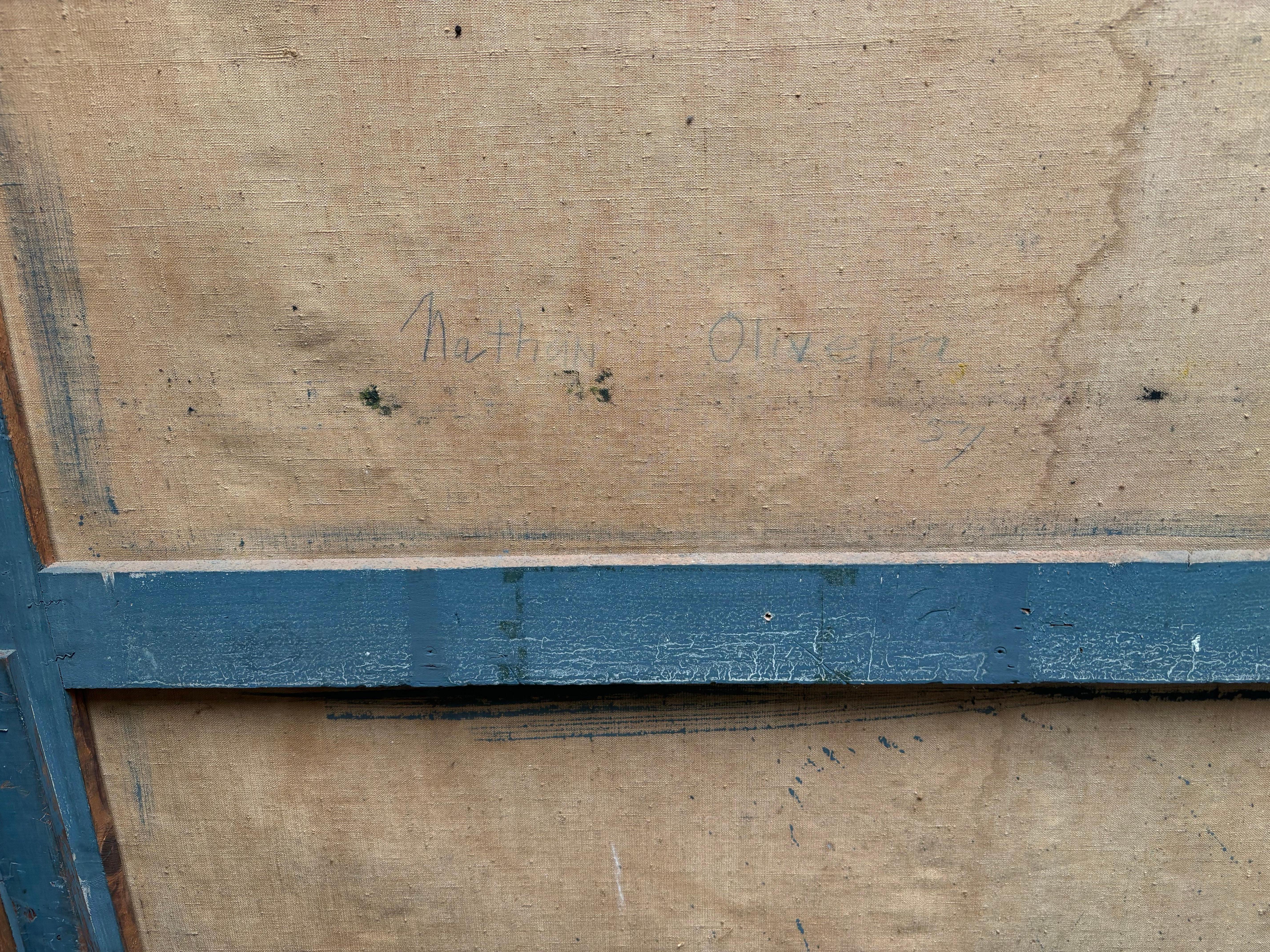 Nathan Oliveira pintura abstracta al óleo  sobre lienzo firmado , fechado Estadounidense en venta