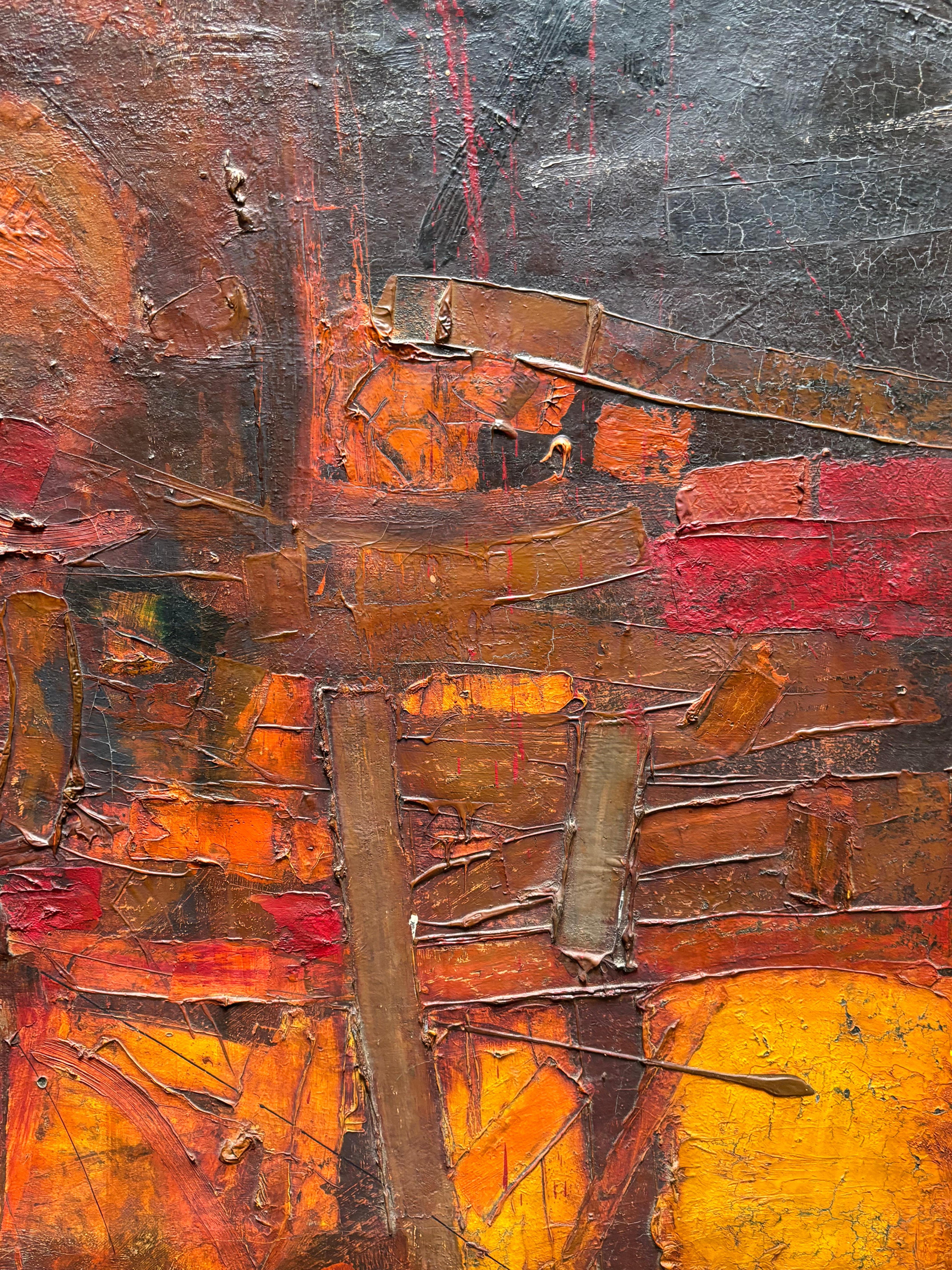 Nathan Oliveira pintura abstracta al óleo  sobre lienzo firmado , fechado Hecho a mano en venta