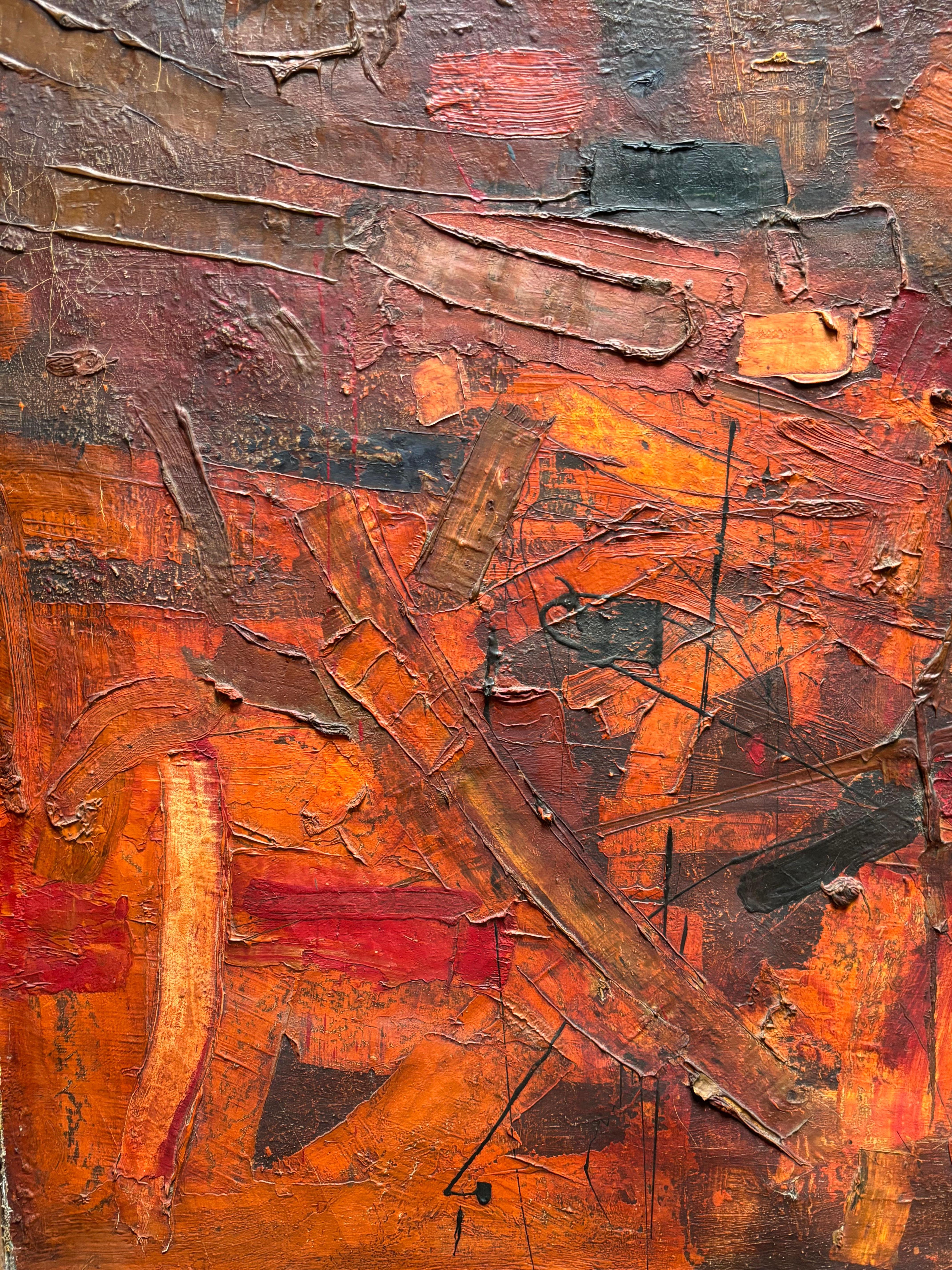 Nathan Oliveira pintura abstracta al óleo  sobre lienzo firmado , fechado en Bueno estado para la venta en Los Angeles, CA