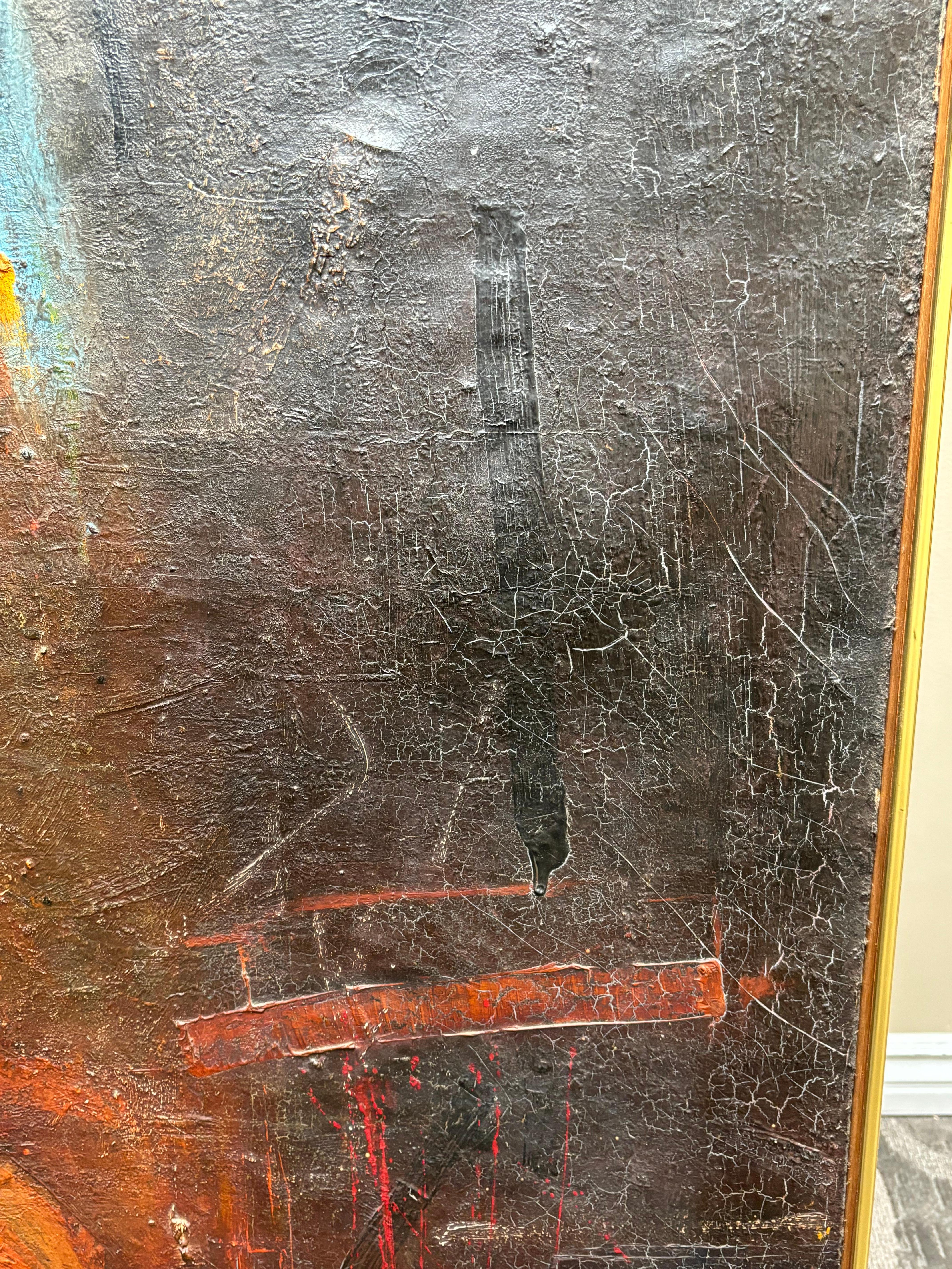 Nathan Oliveira pintura abstracta al óleo  sobre lienzo firmado , fechado Pintura en venta