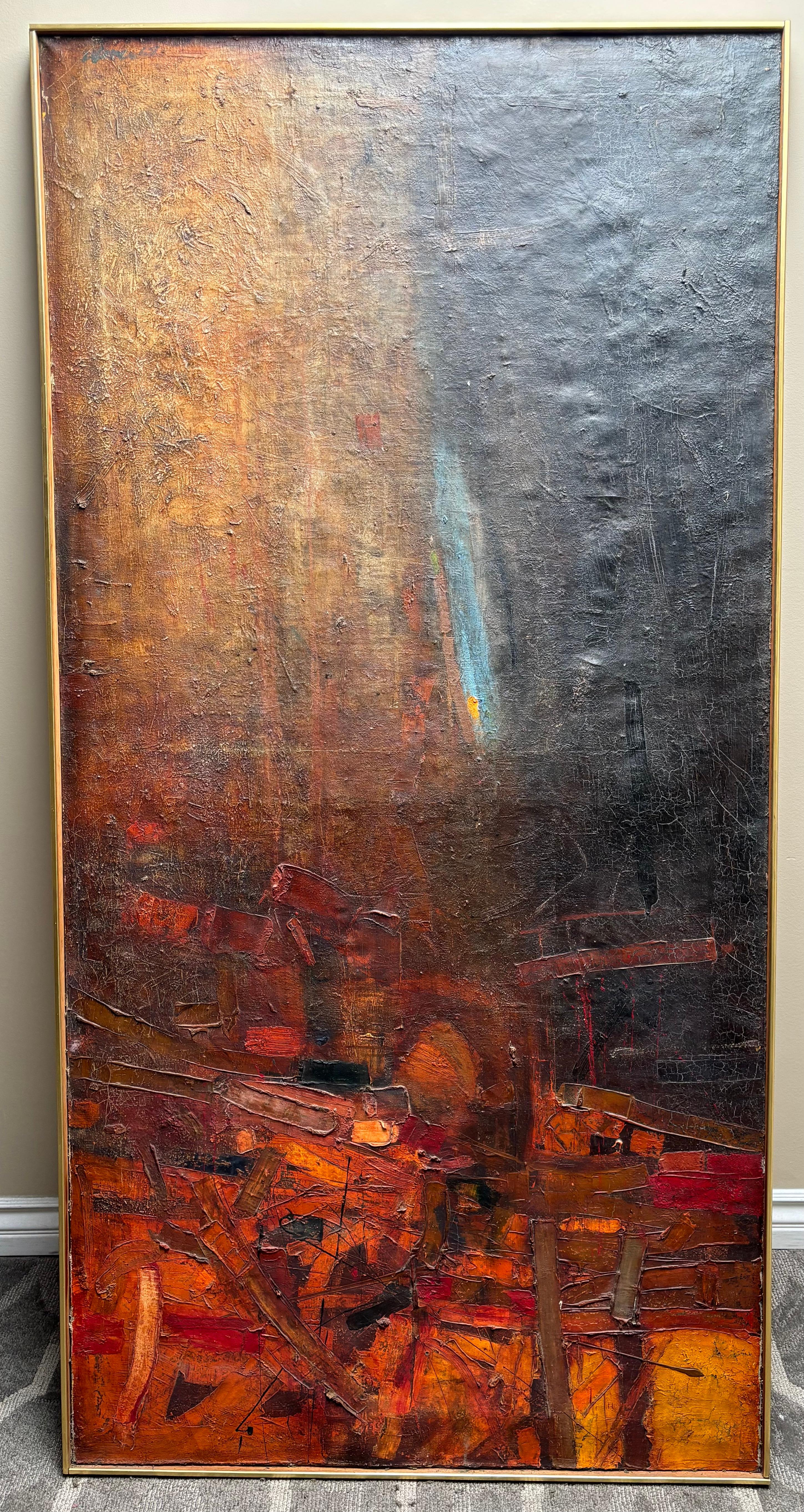 Nathan Oliveira pintura abstracta al óleo  sobre lienzo firmado , fechado en venta 1