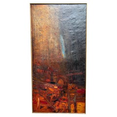 Nathan Oliveira pintura abstracta al óleo  sobre lienzo firmado , fechado