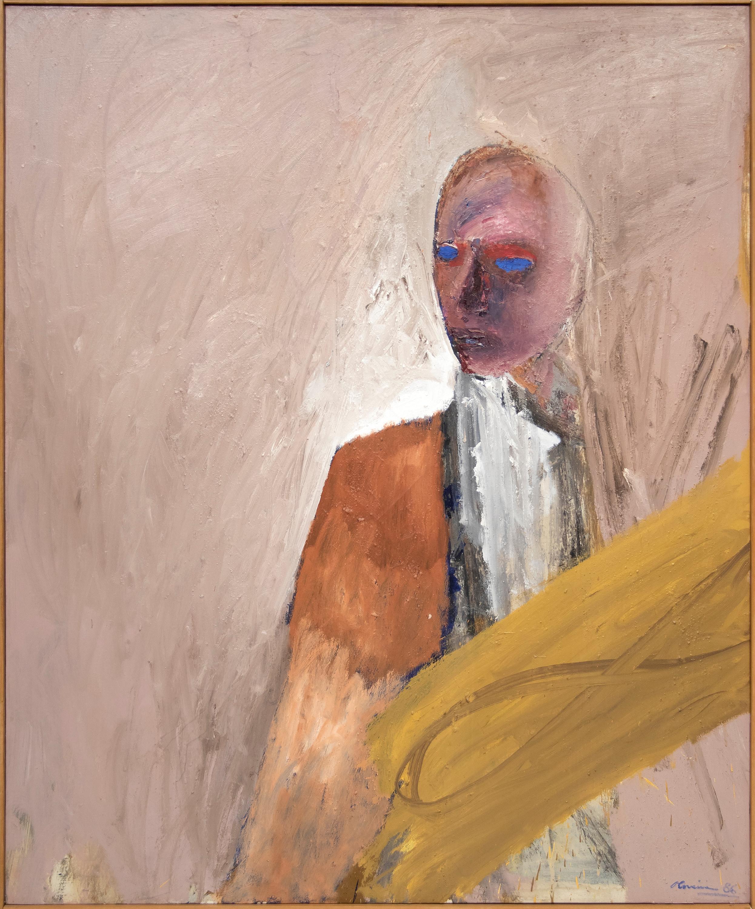 Figura con occhi blu - Painting di Nathan Oliveira