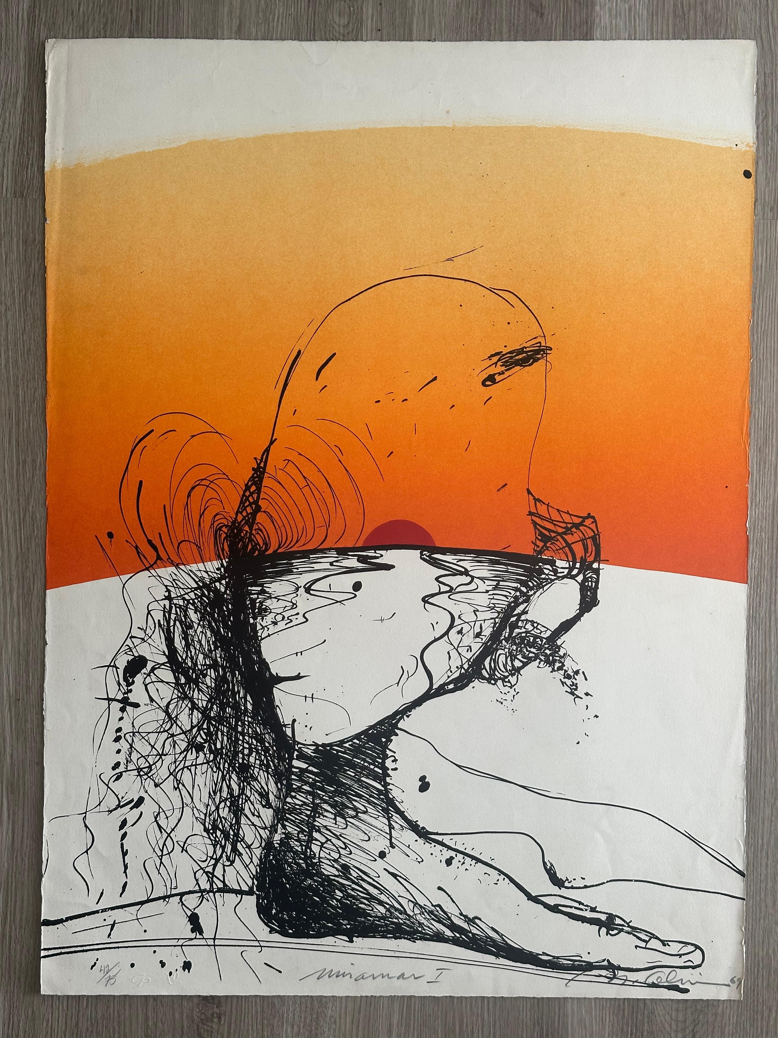 Nathan Oliveira Abstract Print – Miramar I