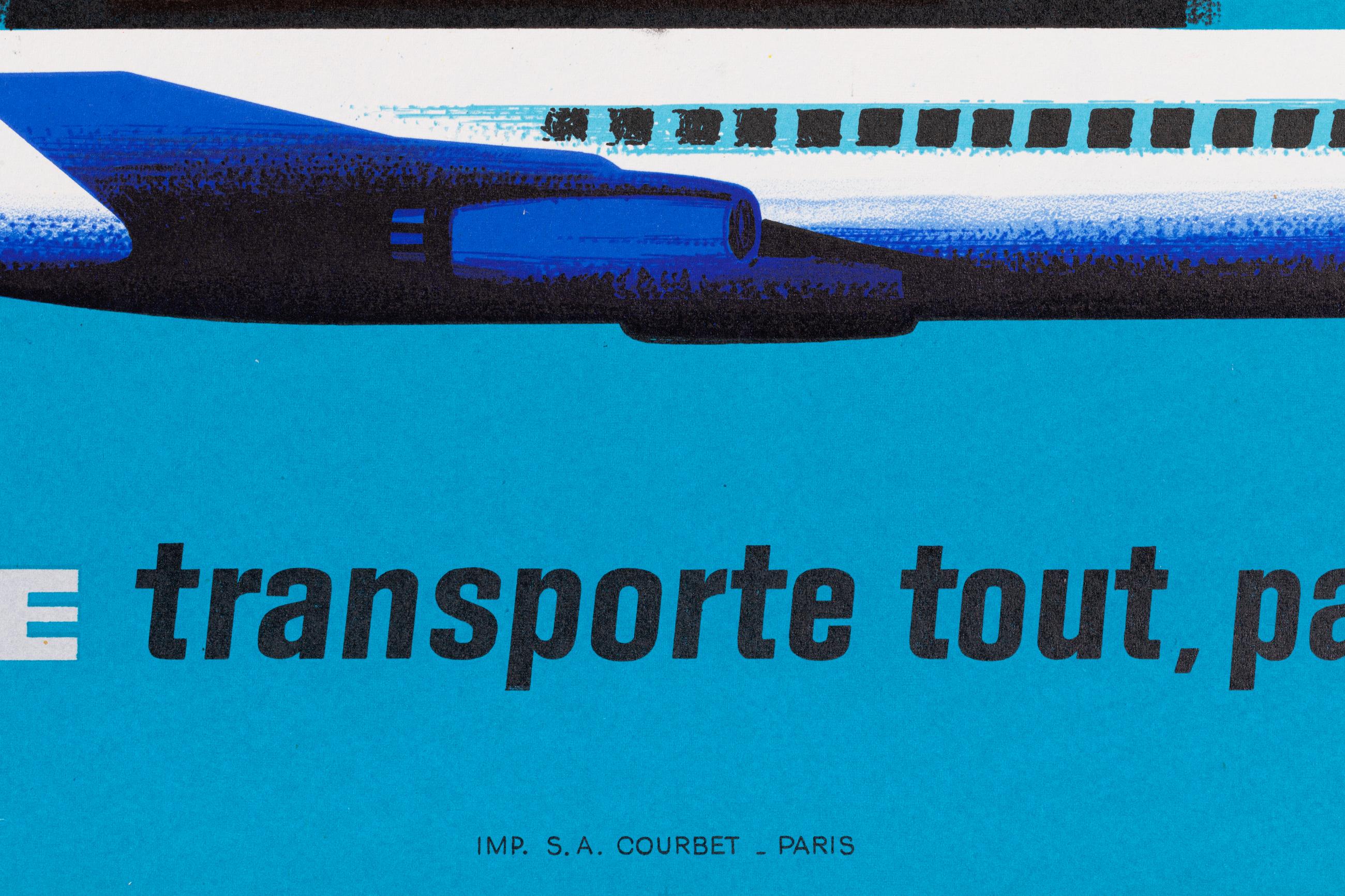 20th Century Nathan, Original Air France Poster, Boeing 707, Aviation, Mid Century, 1962 For Sale