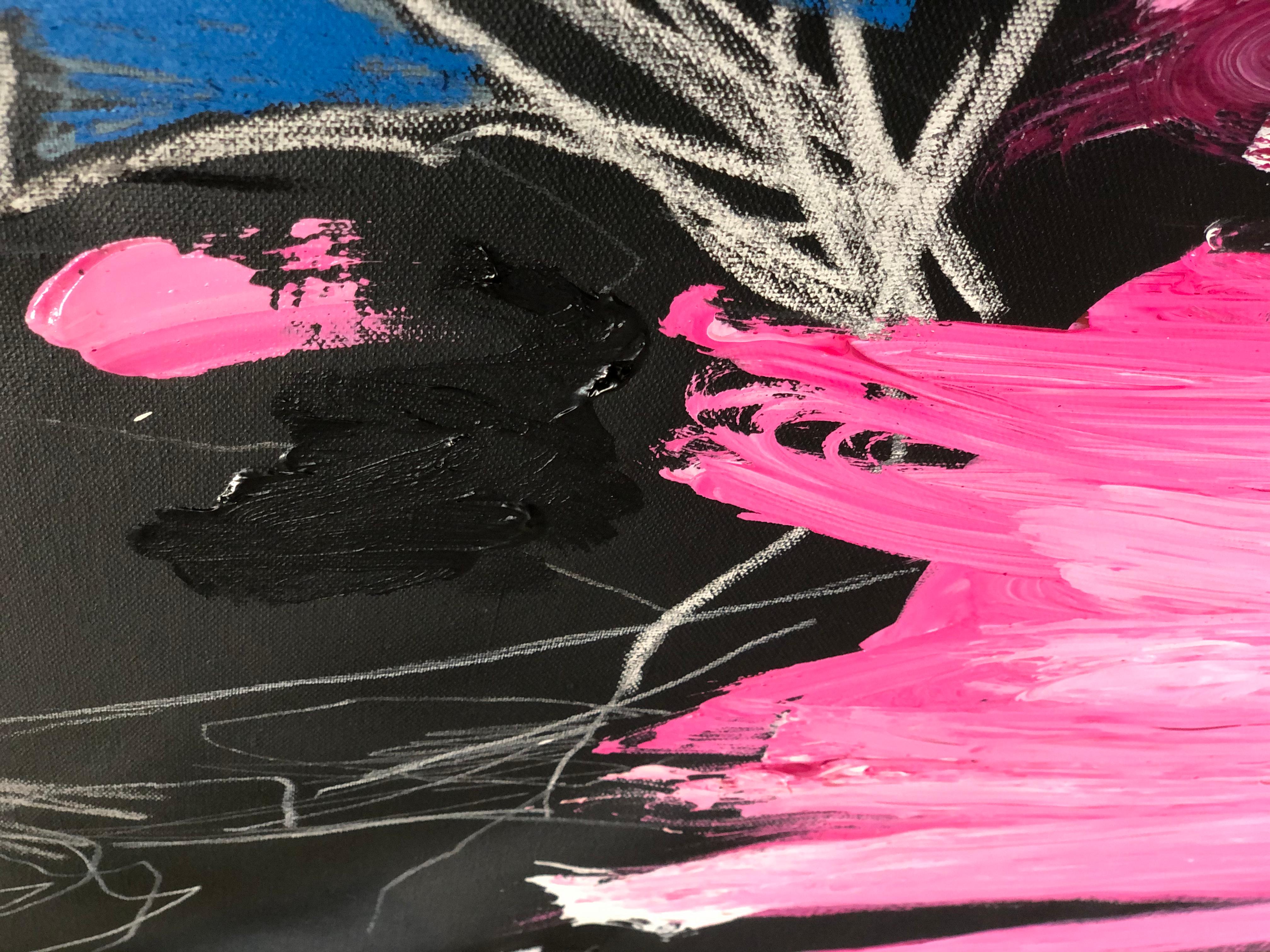 FreeDumb (Abstract painting) - Black Abstract Painting by Nathan Paddison