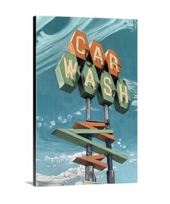 Car Wash, Gemälde, Öl auf Leinwand