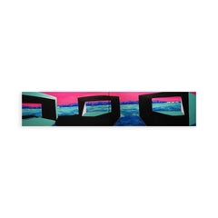 "What the Judd?" Blue & Pink Contemporary Abstract Chinati Foundation Landscape