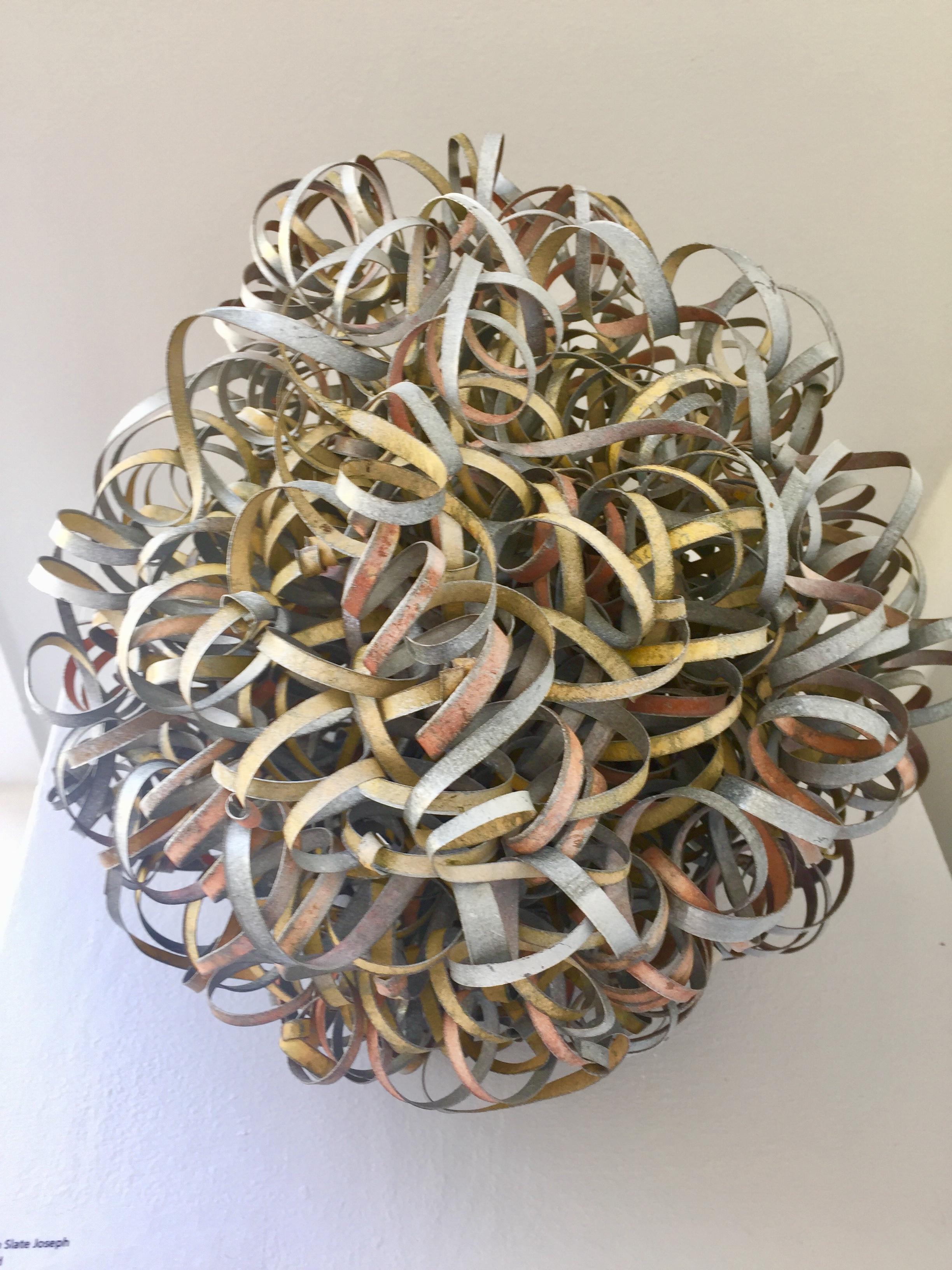 Copper Wire Spiral Ball Sculpture (Silver and Gold)  For Sale 3