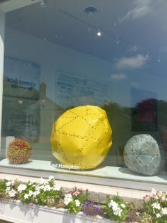 Large Yellow Copper Ball Sculpture