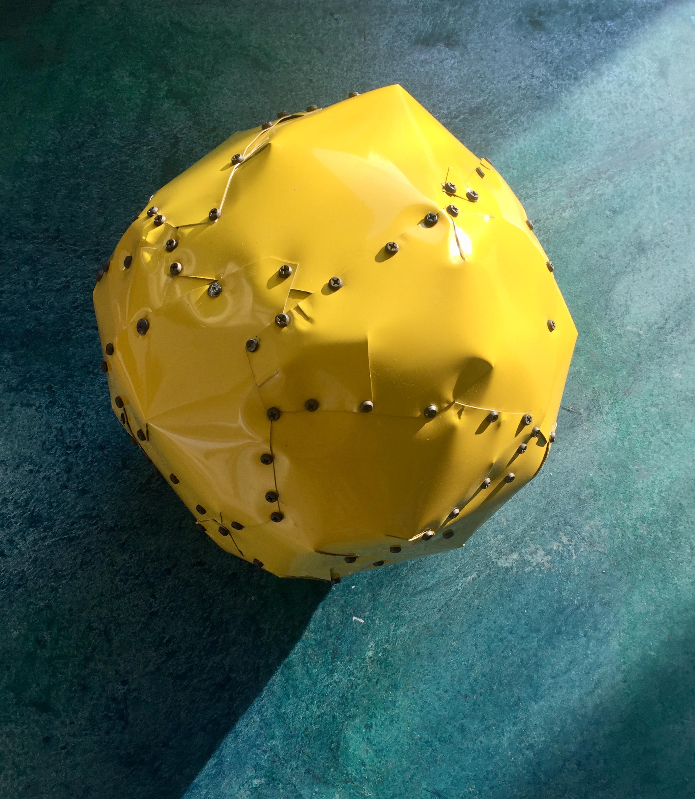 Yellow Copper Ball Sculpture  For Sale 2