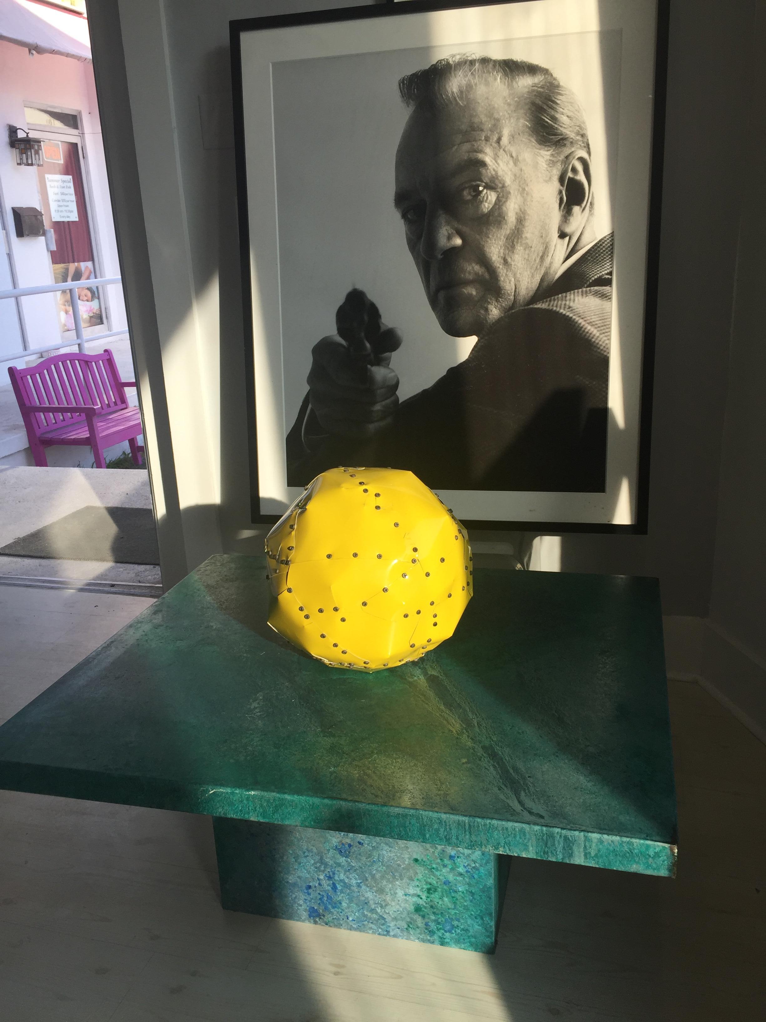 Yellow Copper Ball Sculpture  For Sale 3
