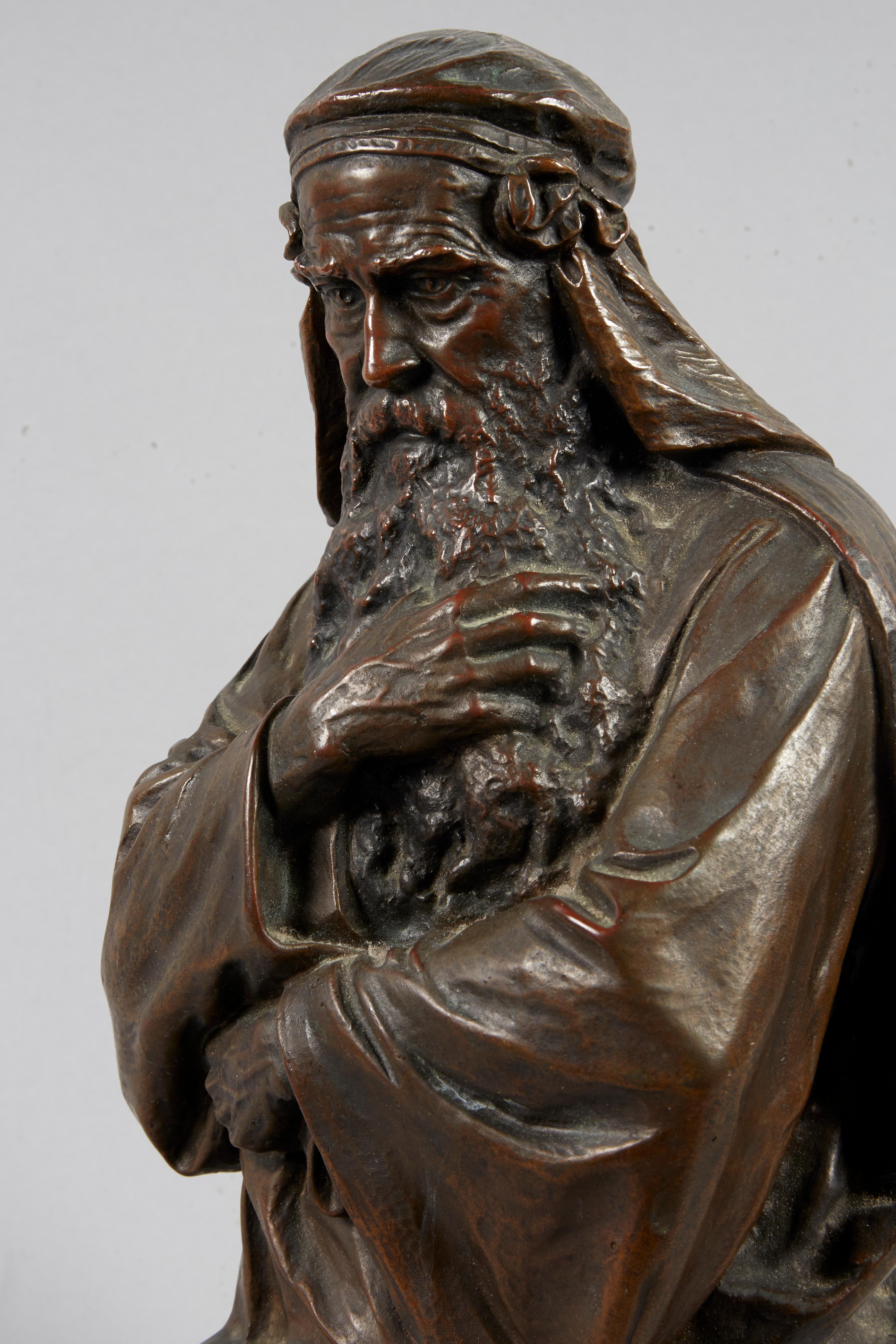 Nathan the Wise, österreichische Bronzeskulptur des 19. Jahrhunderts (Gegossen) im Angebot