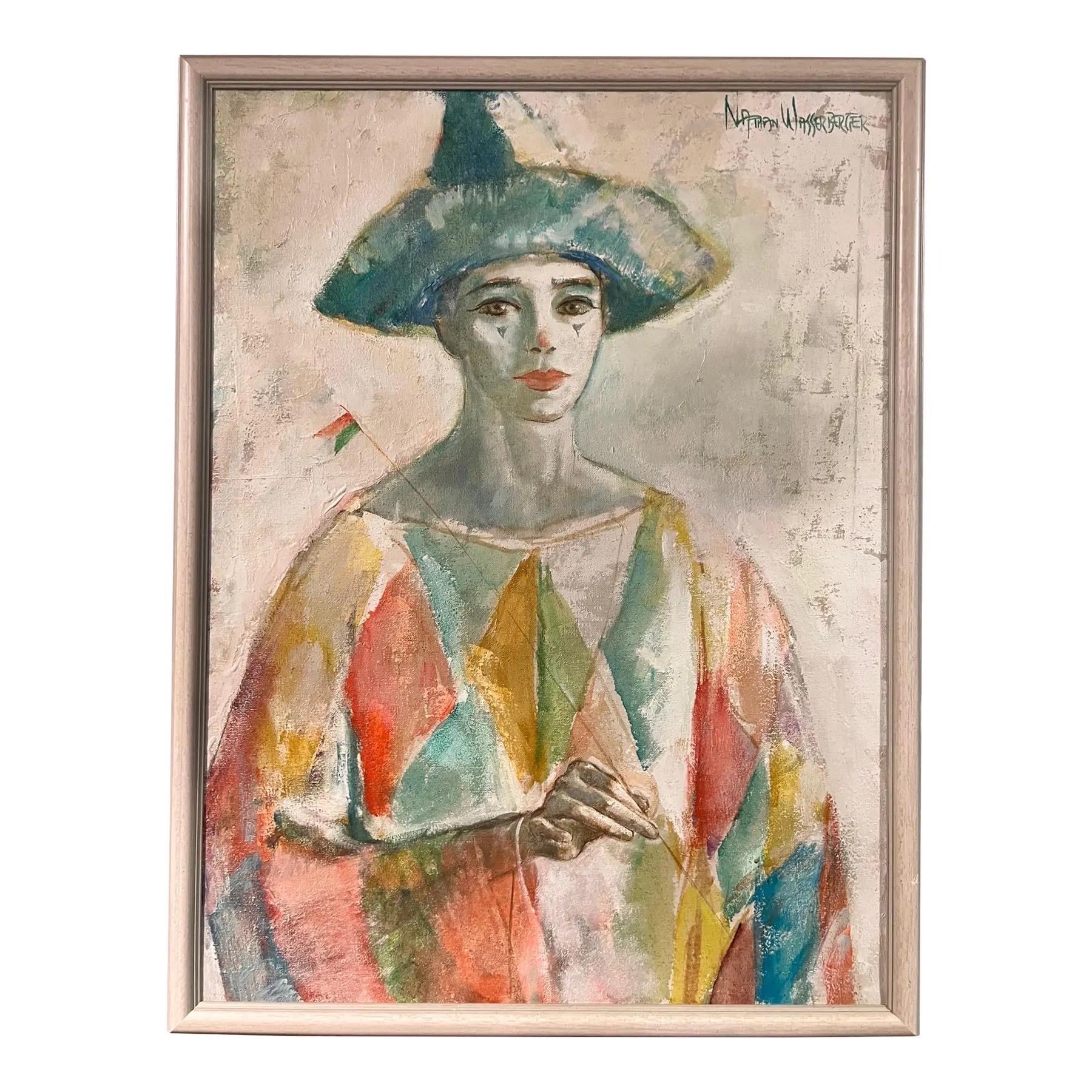 Nathan Wasserberger Pintura al óleo sobre lienzo, circa 1960