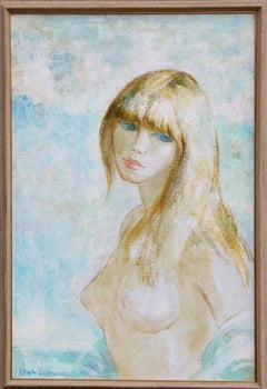 Vintage Blonde Nude, Oil Painting by Nathan Wasserberger