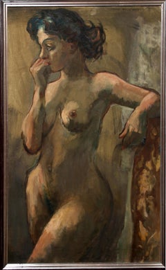 Pensive Nude, Oil Painting by Nathan Wasserberger