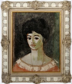 Portrait de femme, peinture à l'huile de Nathan Wasserberger