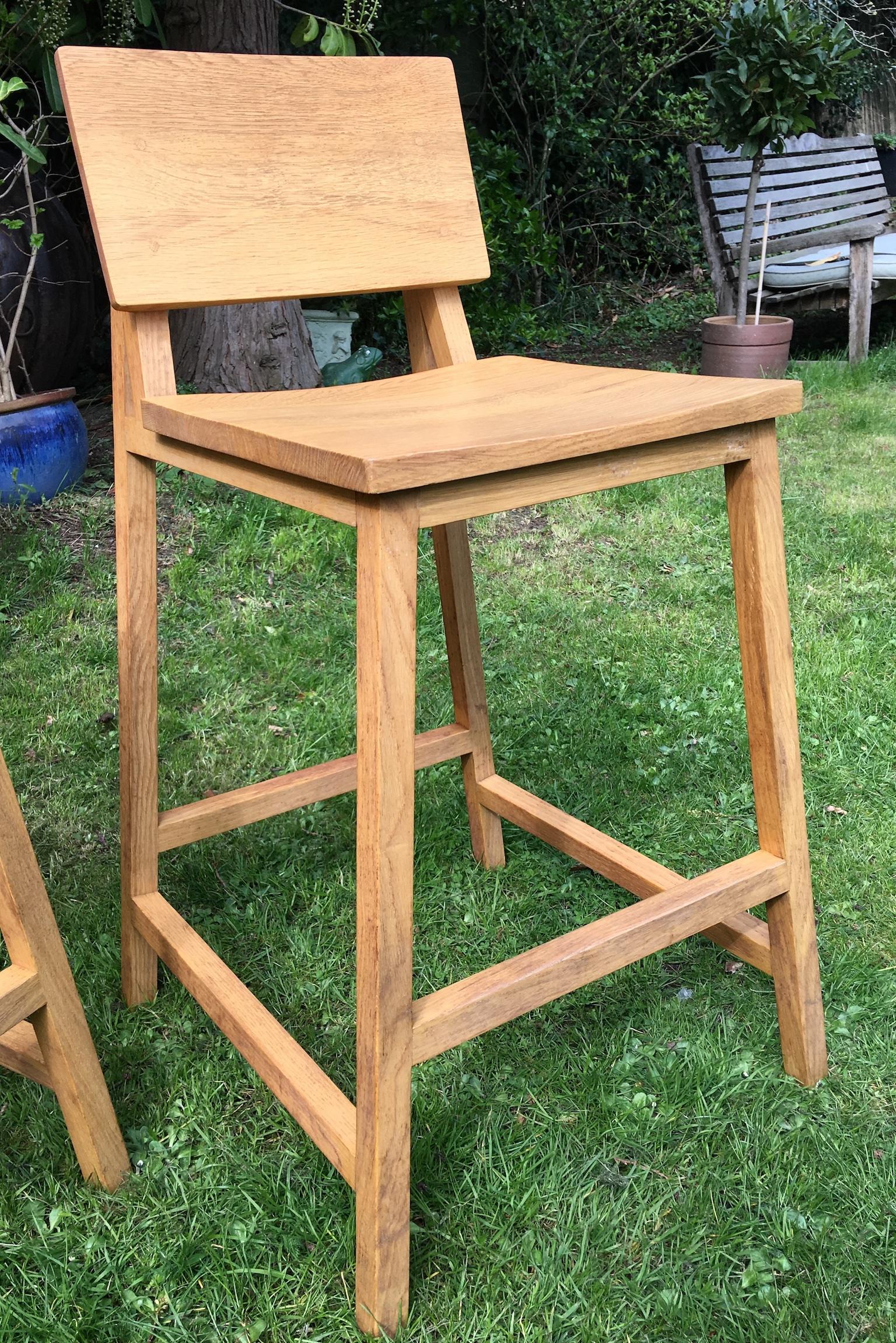 Set of 6 Nathan Yong for Ethnicraft Oak N3 Counter, Bar Stools / Chairs In Good Condition In Richmond, Surrey