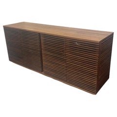 Nathan Yong Louvered Walnut 4 door Credenza