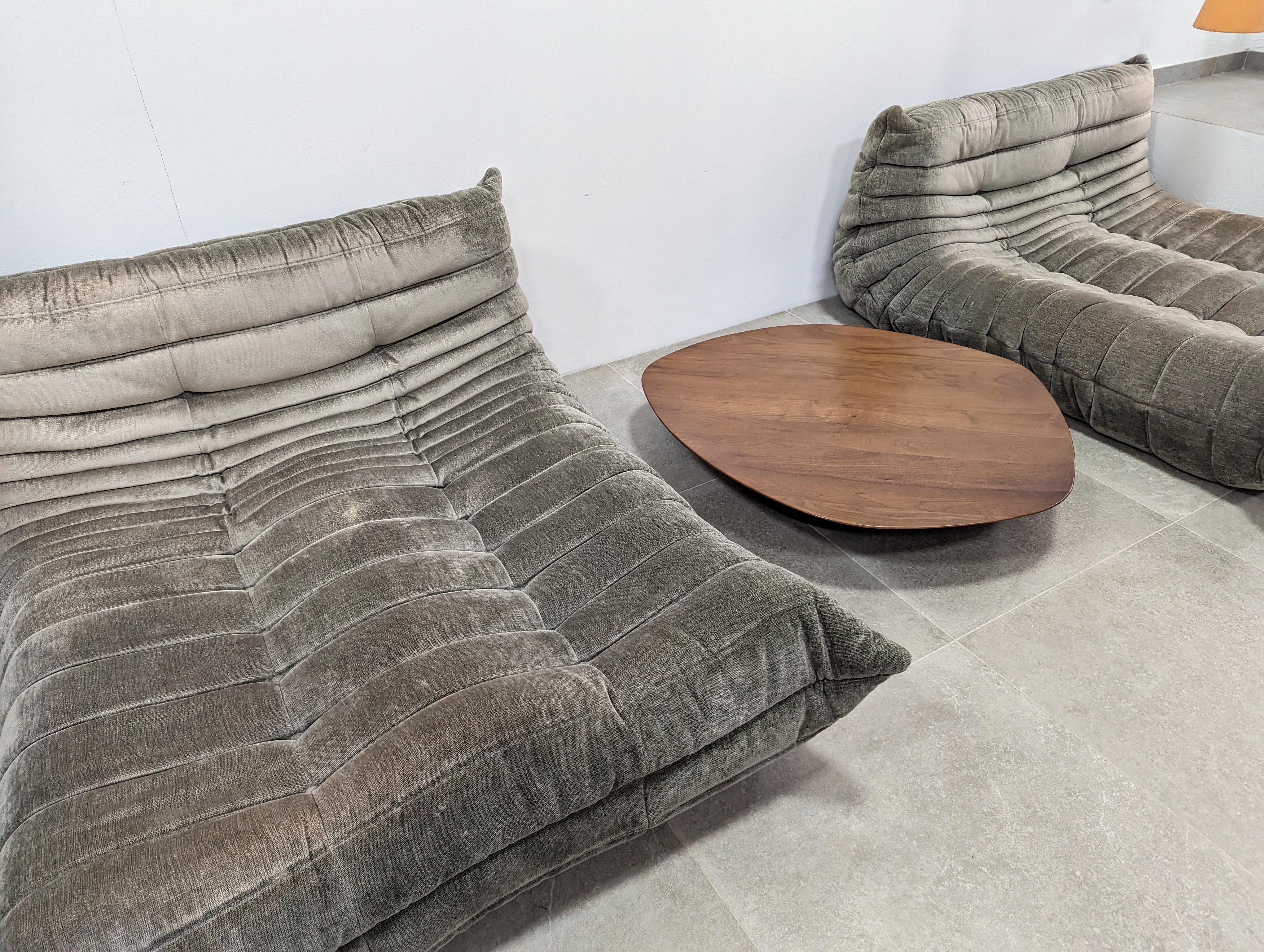 Contemporary Nathan Young for Ligne Roset Walnut Pebble Low Coffee Table For Sale
