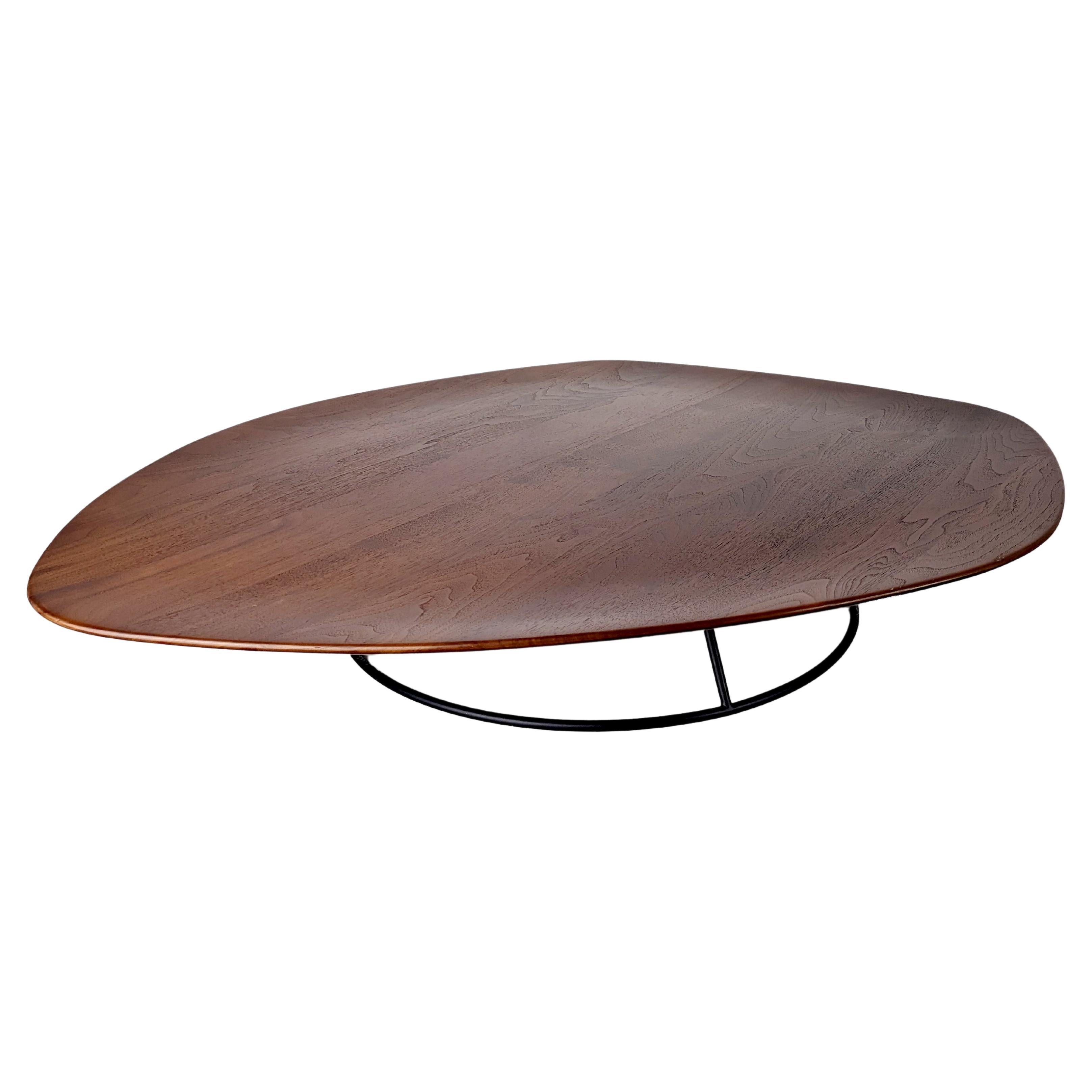 Nathan Young for Ligne Roset Walnut Pebble Low Coffee Table For Sale