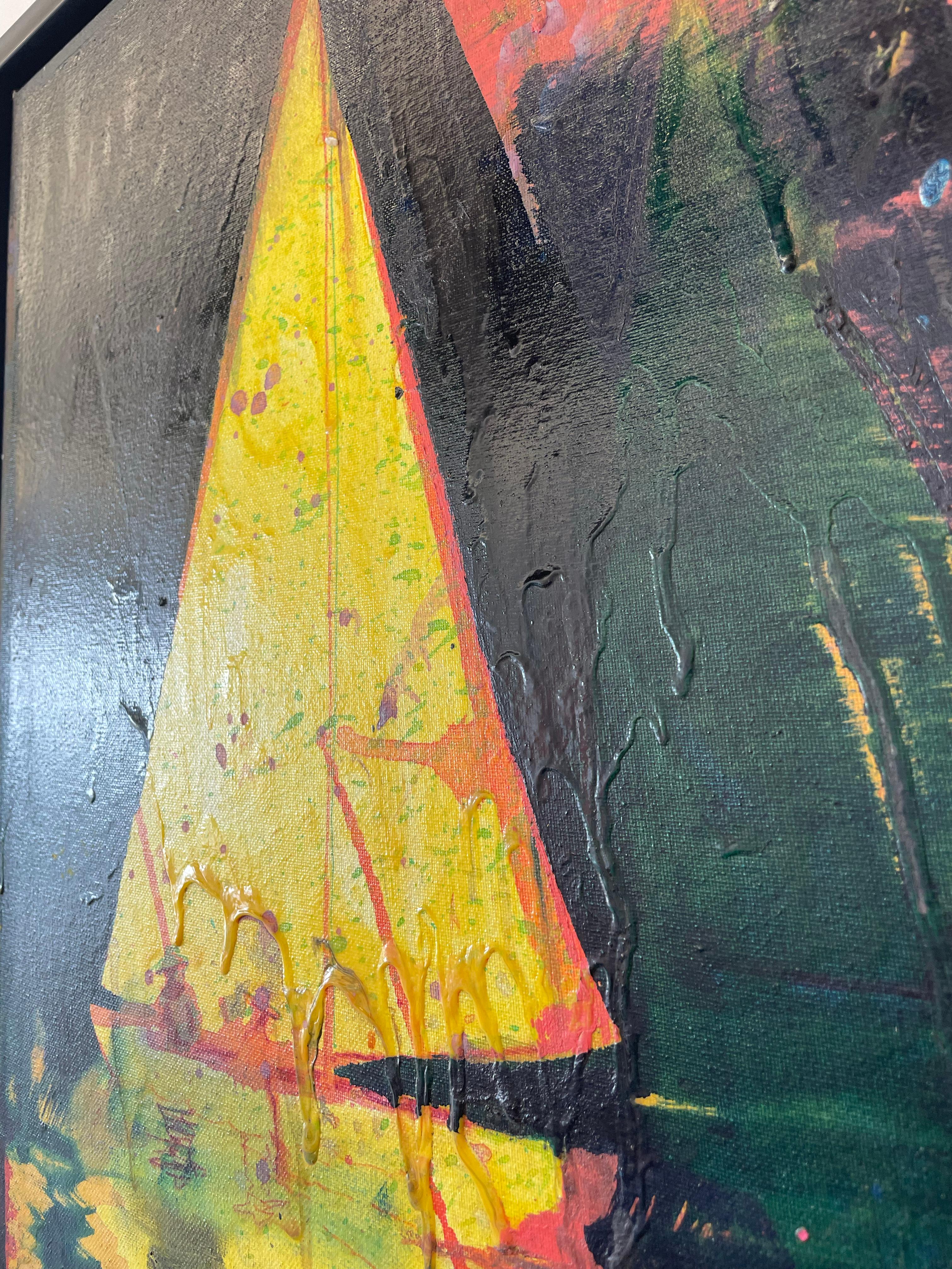 Sailboat - Contemporary Painting by Nathan Zeidman