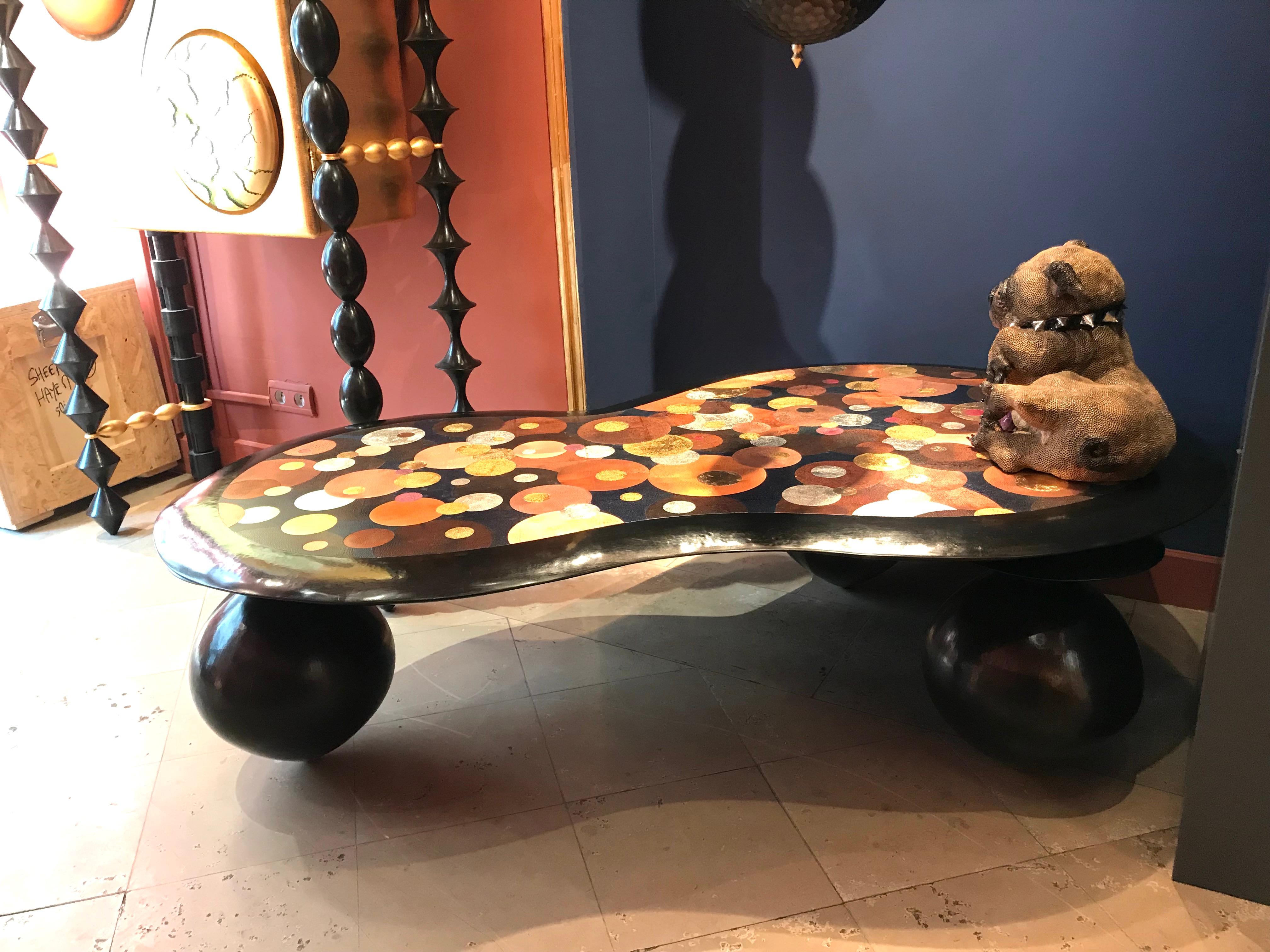 Nathanaël Le Berre 2019, Unique Hammerd Copper Table Al'inbïq For Sale 6