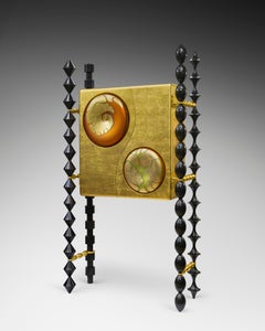 Nathanaël Le Berre 2019, PARIS, Large GOLD Cabinet "Organon"  Copper, Glass
