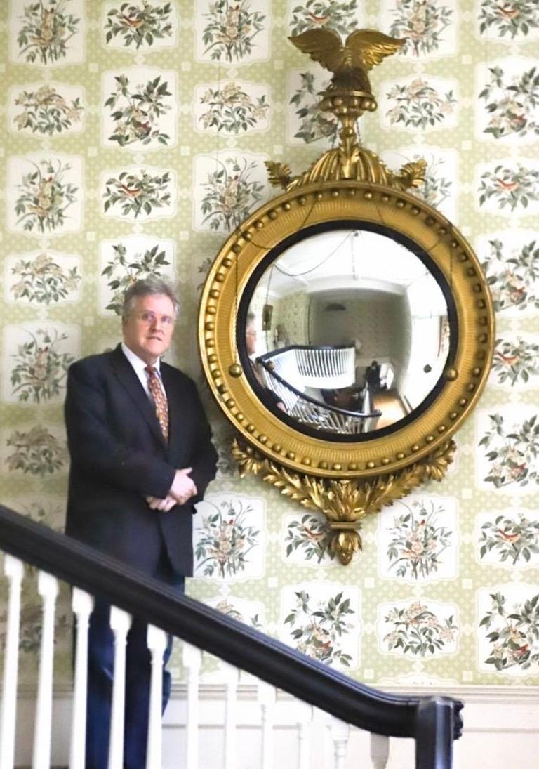 Nathaniel Bowditch American Federal Giltwood Convex Mirror of Monumental Size For Sale 5