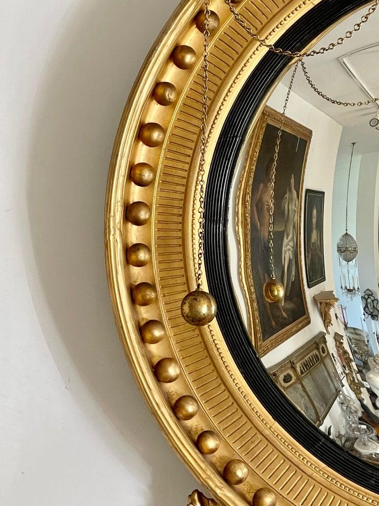 Nathaniel Bowditch American Federal Giltwood Convex Mirror of Monumental Size For Sale 1