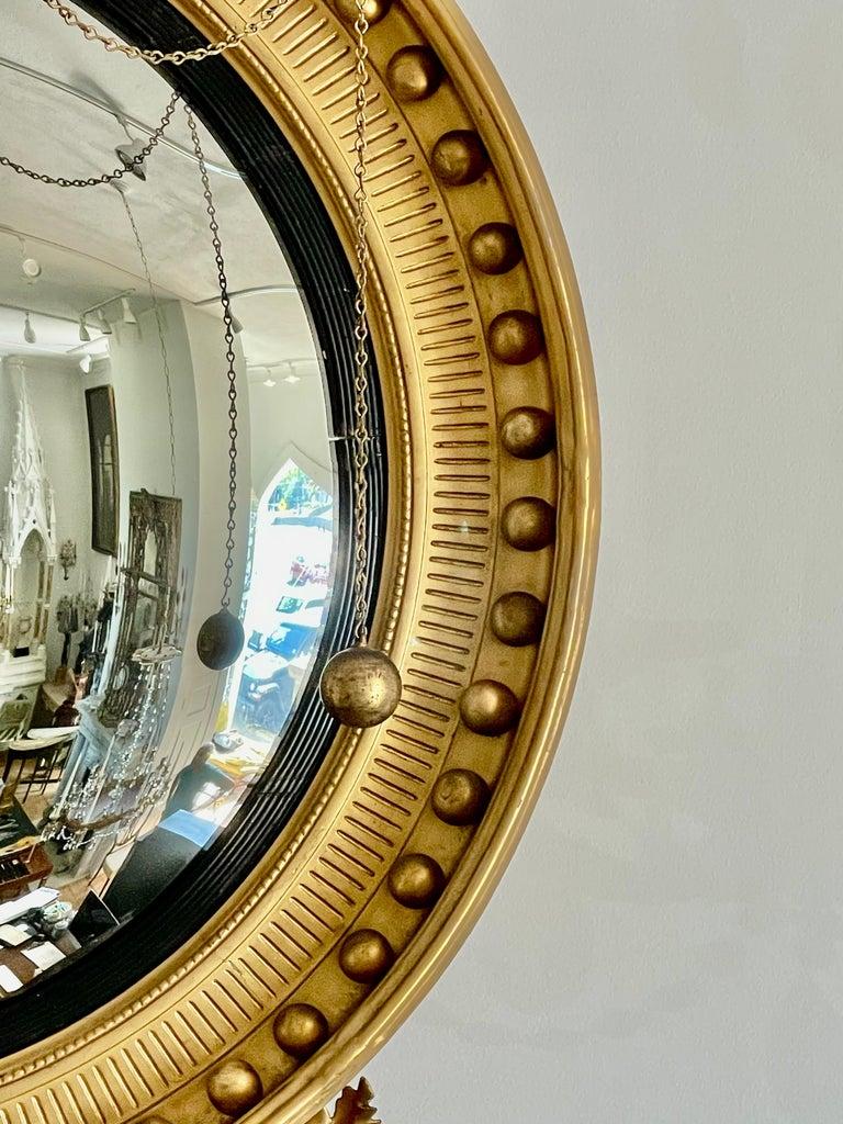 Nathaniel Bowditch American Federal Giltwood Convex Mirror of Monumental Size For Sale 2