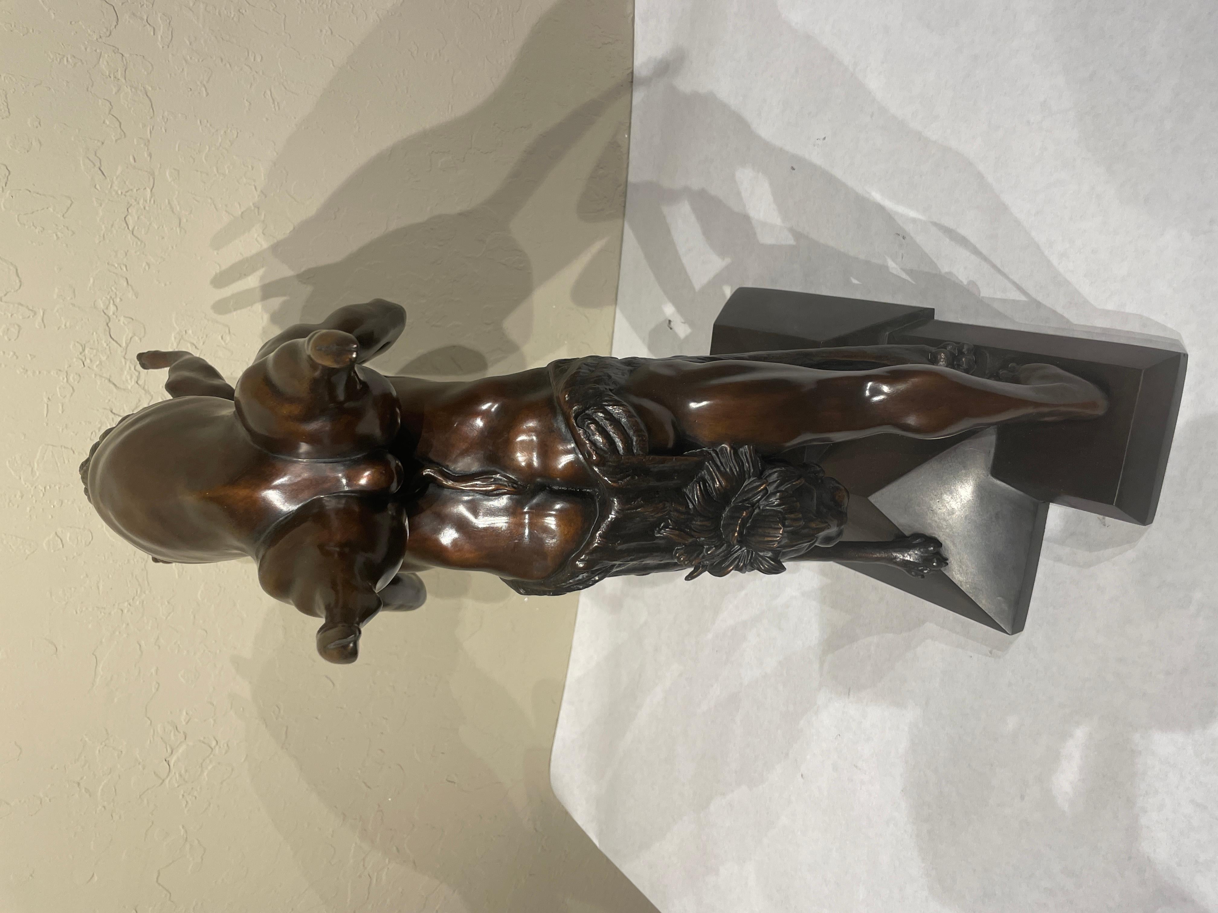 Hercules and the Erymanthian Boar - Still-Life Sculpture Oro de Nathaniel Choate