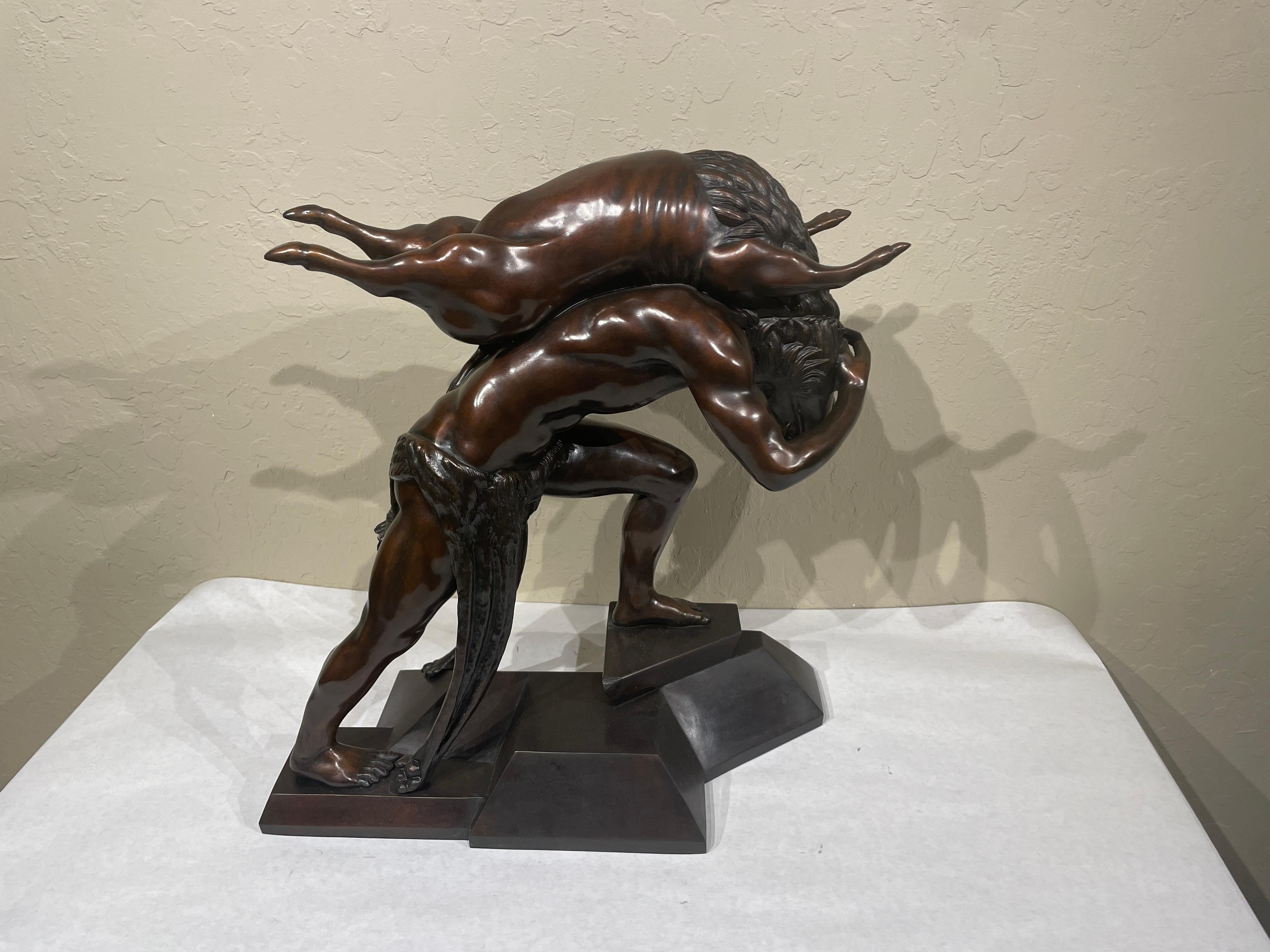 Ashford Fine Art is the exclusive source for this limited edition bronze, entitled Hercules and the Erymanthian Boar,  by the distinguished American sculptor, painter, and designer, Nathaniel Choate, (1899-1965). The original solo bronze study and