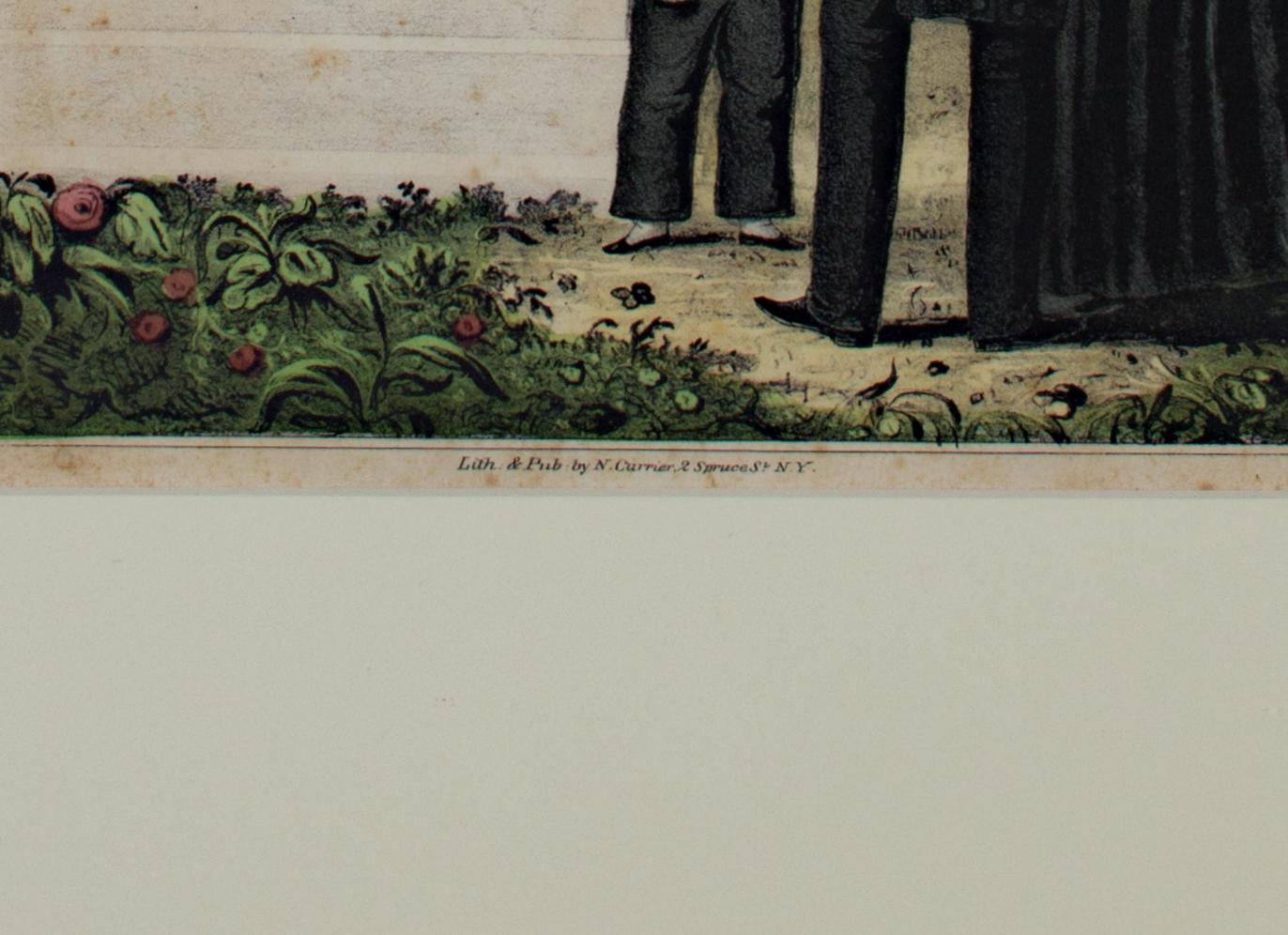 Originale handkolorierte Lithographie „In Memory of William W. Peabody“ von N. Currier, Original (Schwarz), Figurative Print, von Nathaniel Currier
