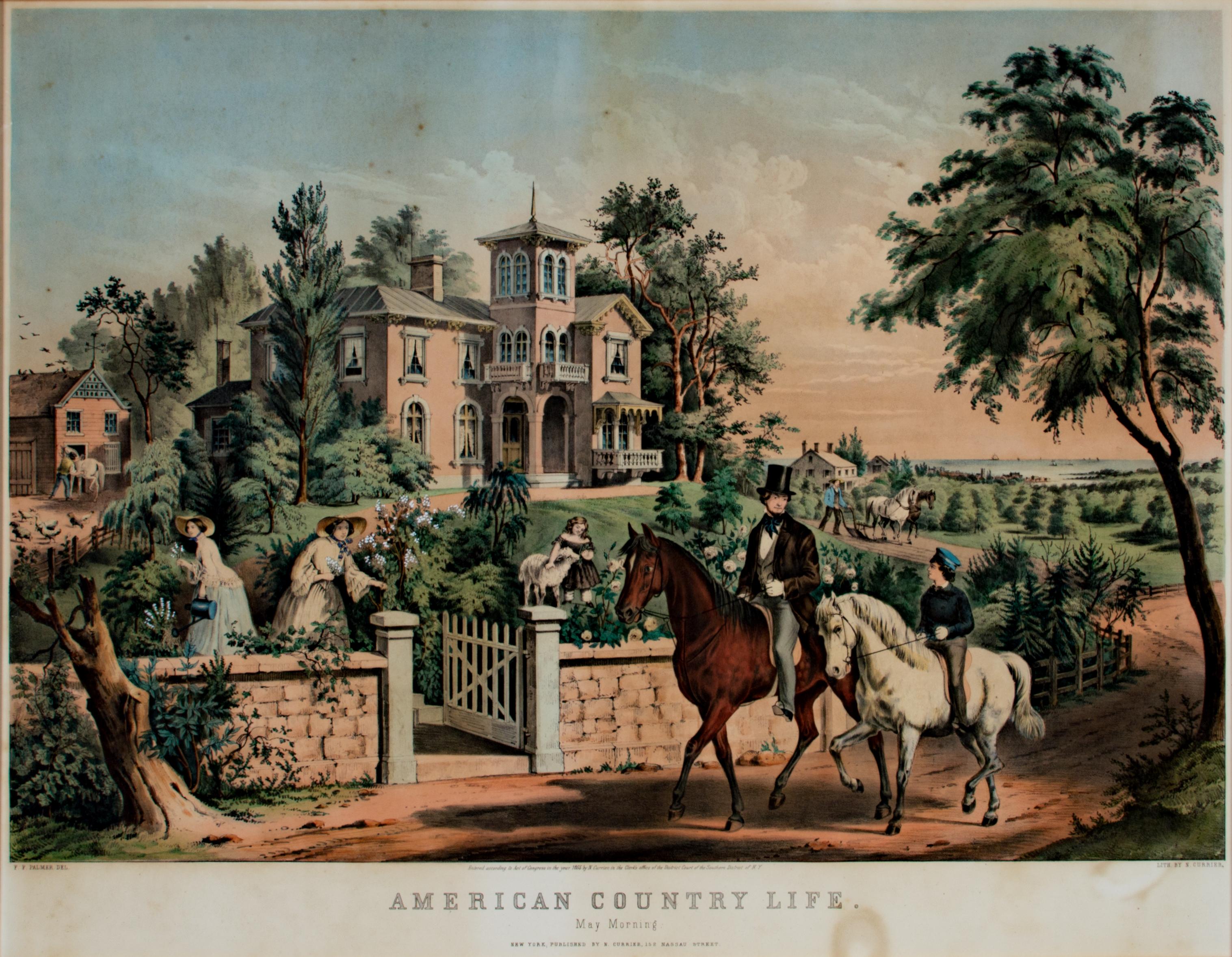« May Morning » de la lithographie « American Country Life » de N. Currier et F. Palmer - Print de Nathaniel Currier